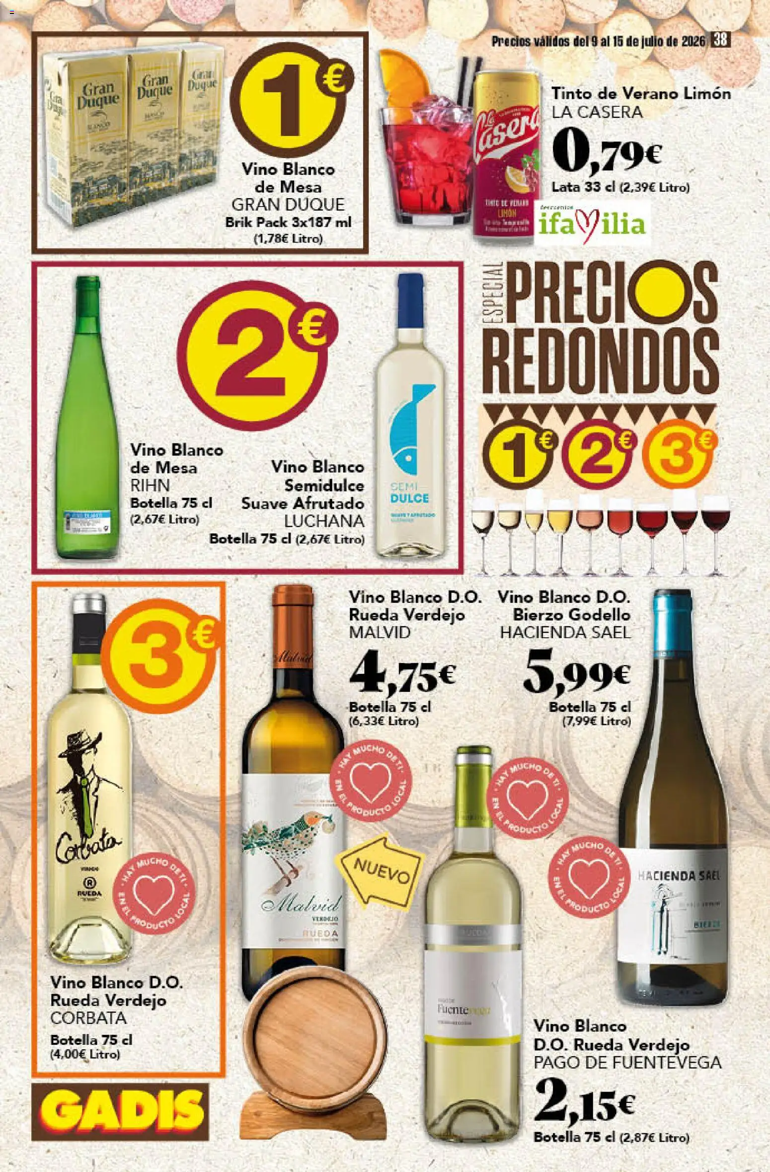 Gadis folleto │ válido desde el 09/07/2026 | Página: 38 | Productos: Vino, Mesa