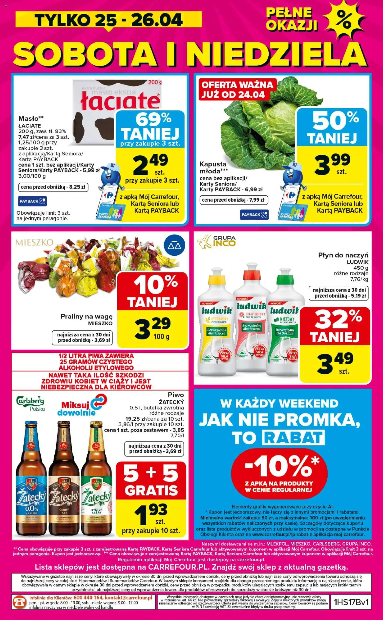 Carrefour gazetka - Weekend okazji od 23.04.2026 | Strona: 8 | Produkty: Kapusta, Karta, Leżak, Masło
