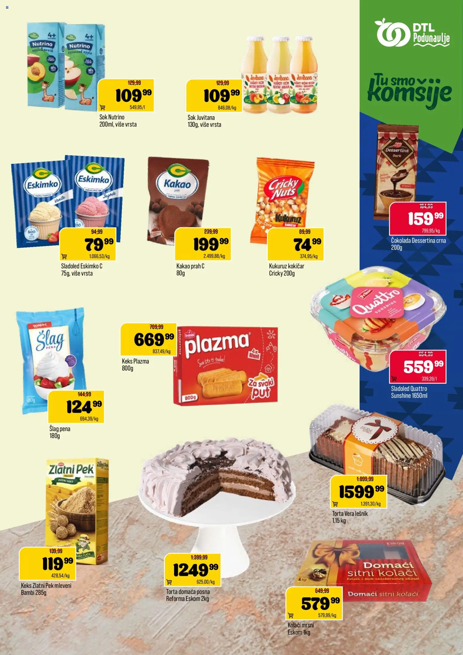 Podunavlje katalog - važi od 17.06.2026 | Strana: 7 | Proizvode: Sladoled, Kukuruz, Sok, Torta