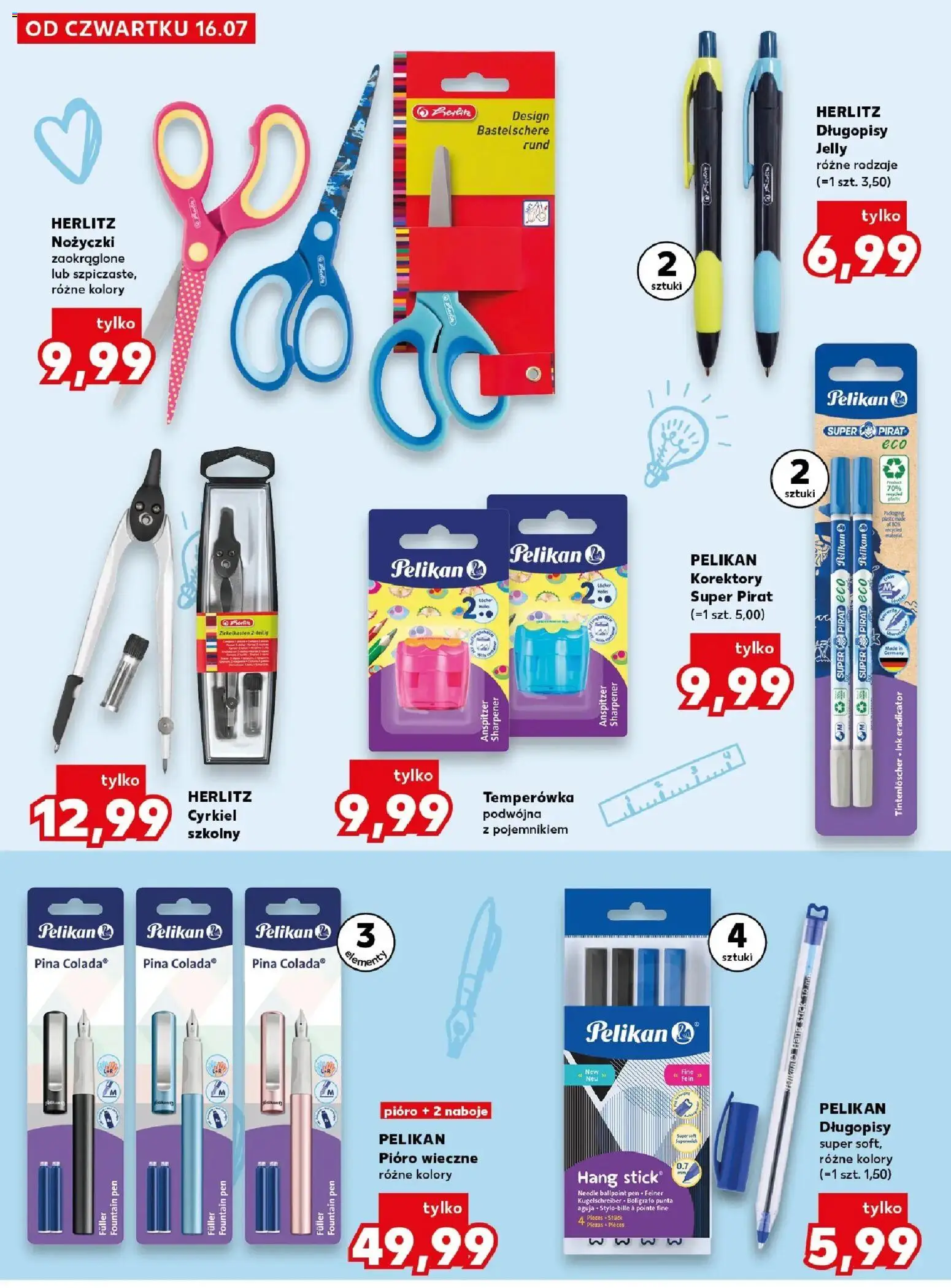 Kaufland gazetka - Katalog artykułów szkolnych od 16.07.2026 | Strona: 20 | Produkty: Temperówka, Długopisy