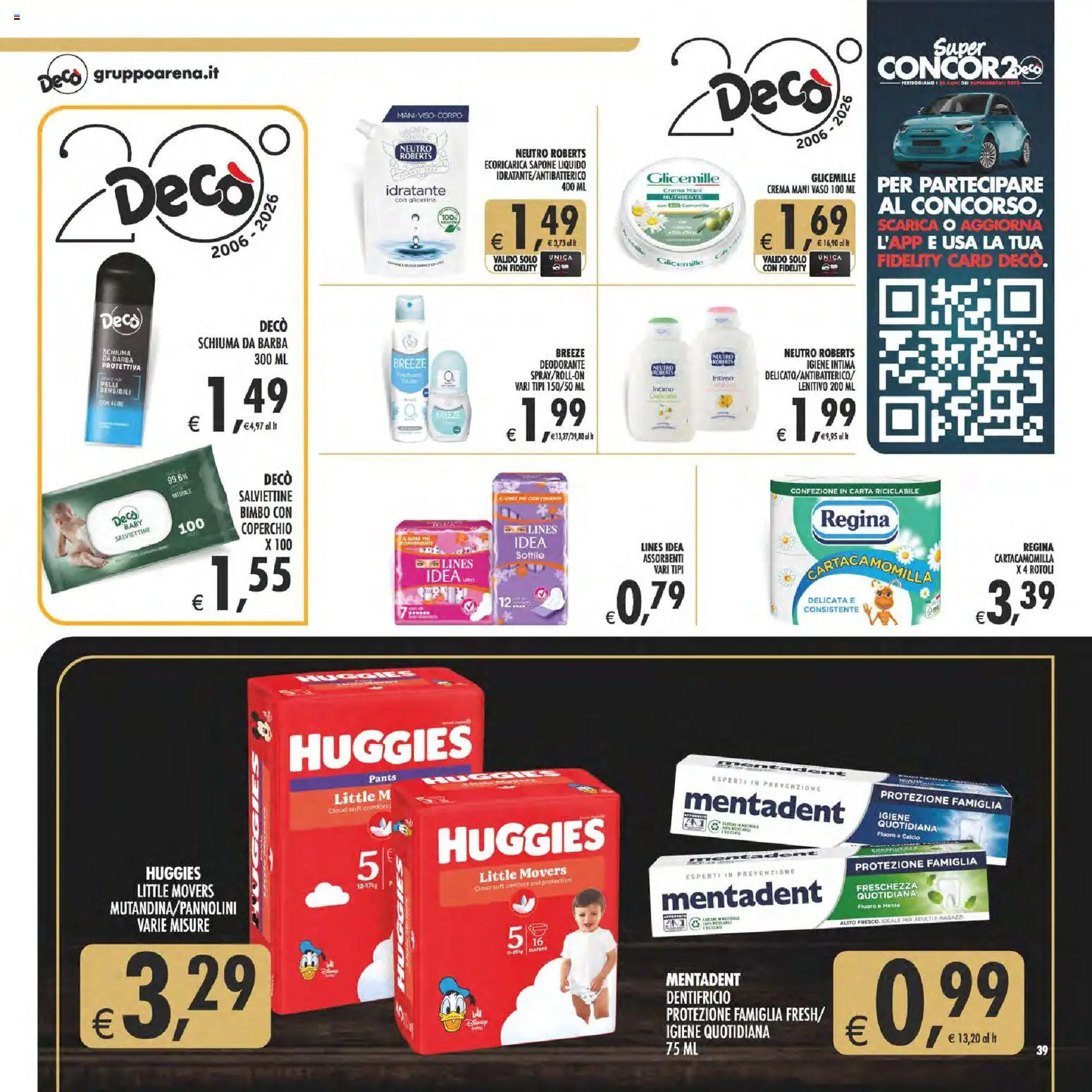 Volantino Decò del 23/10/2026 | Pagina: 39 | Prodotti: Sapone, Dentifricio, Intimo, Vaso