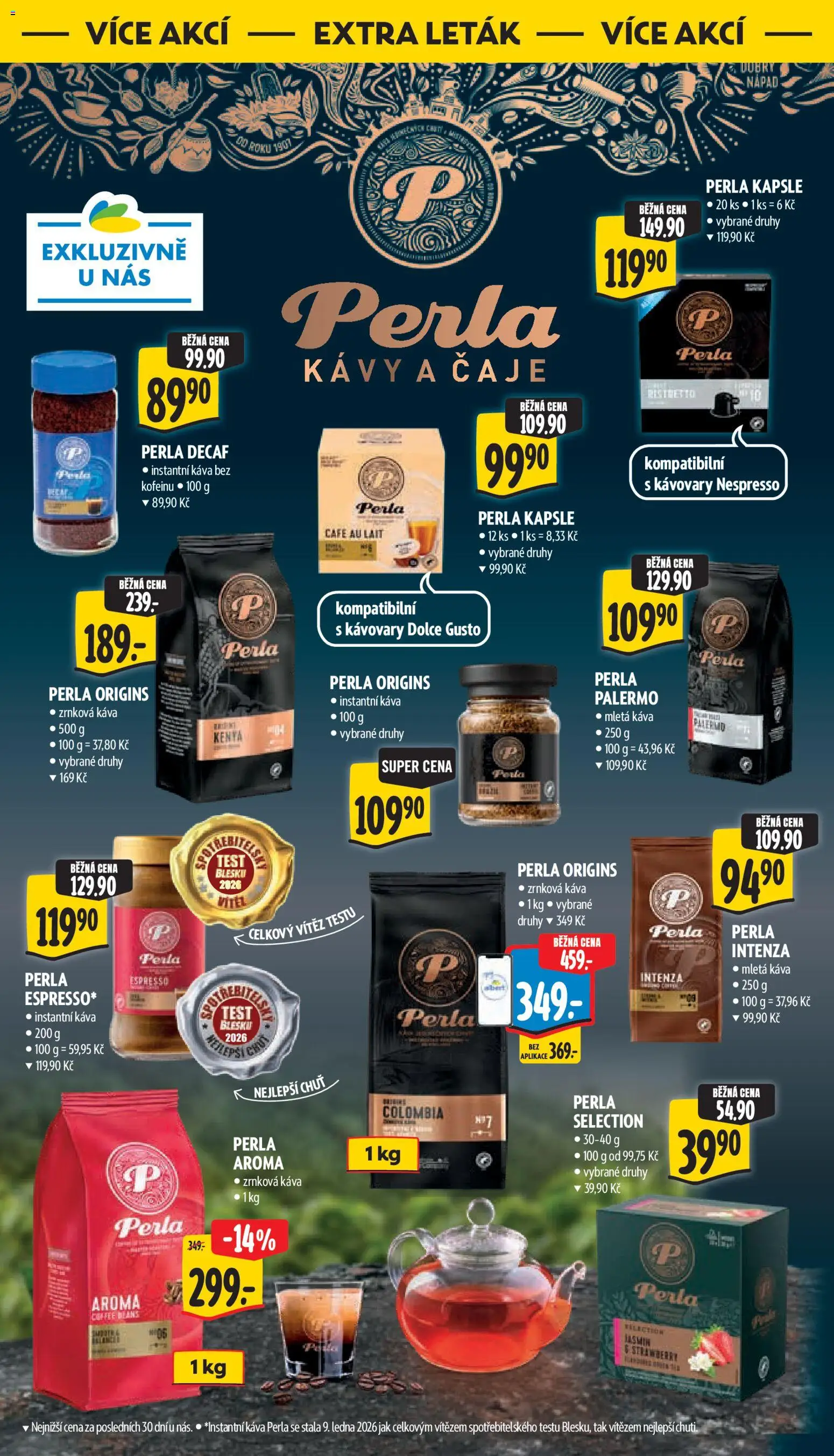 Albert leták - Hypermarket - Svitavy od 14.10.2026 | Strana: 56 | Produkty: Káva Perla, Instantní káva, Cafe au lait, Zrnková káva