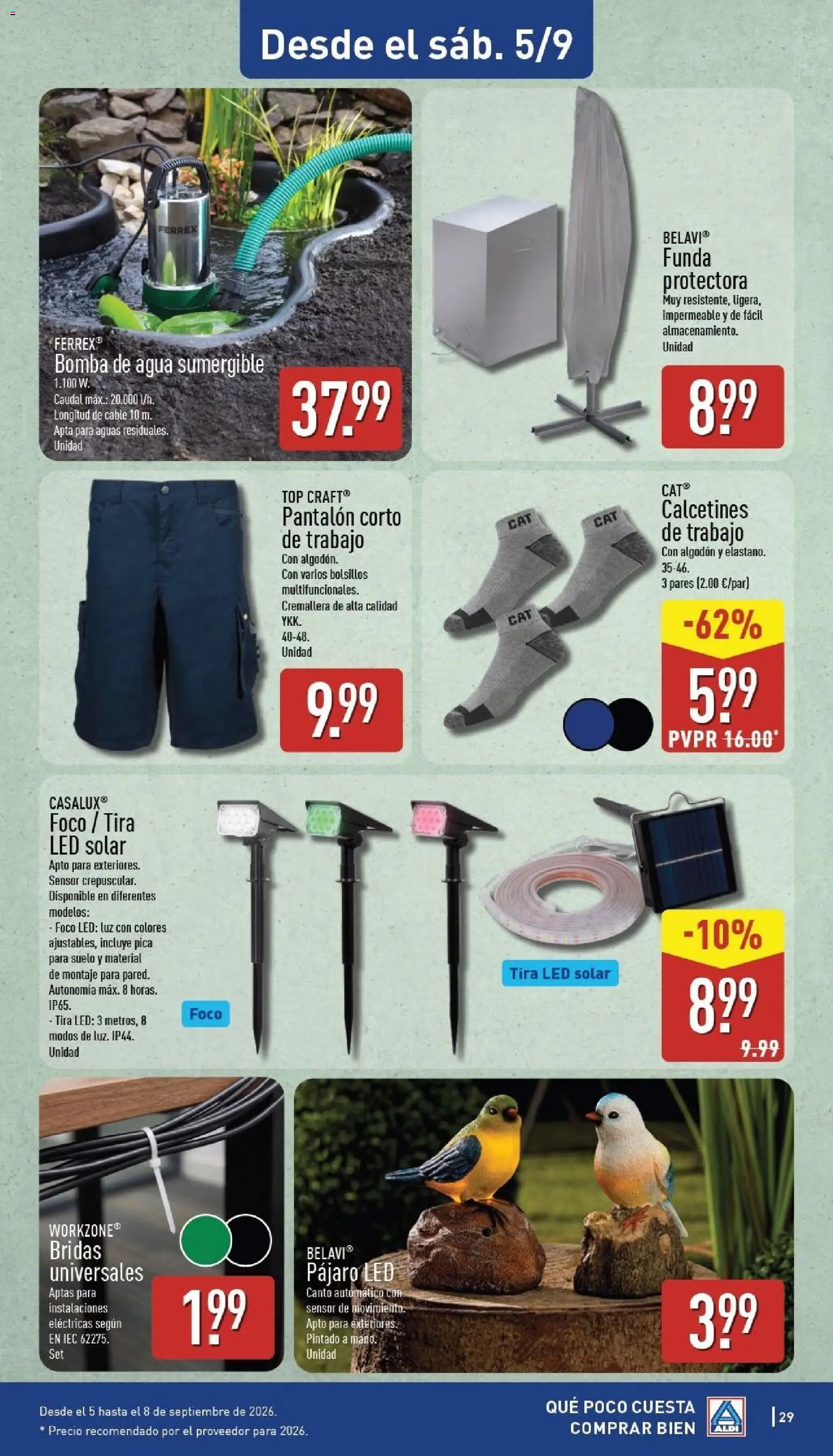Aldi folleto Canarias │ válido desde el 31/08/2026 | Página: 29 | Productos: Cable, Funda, Calcetines, Agua