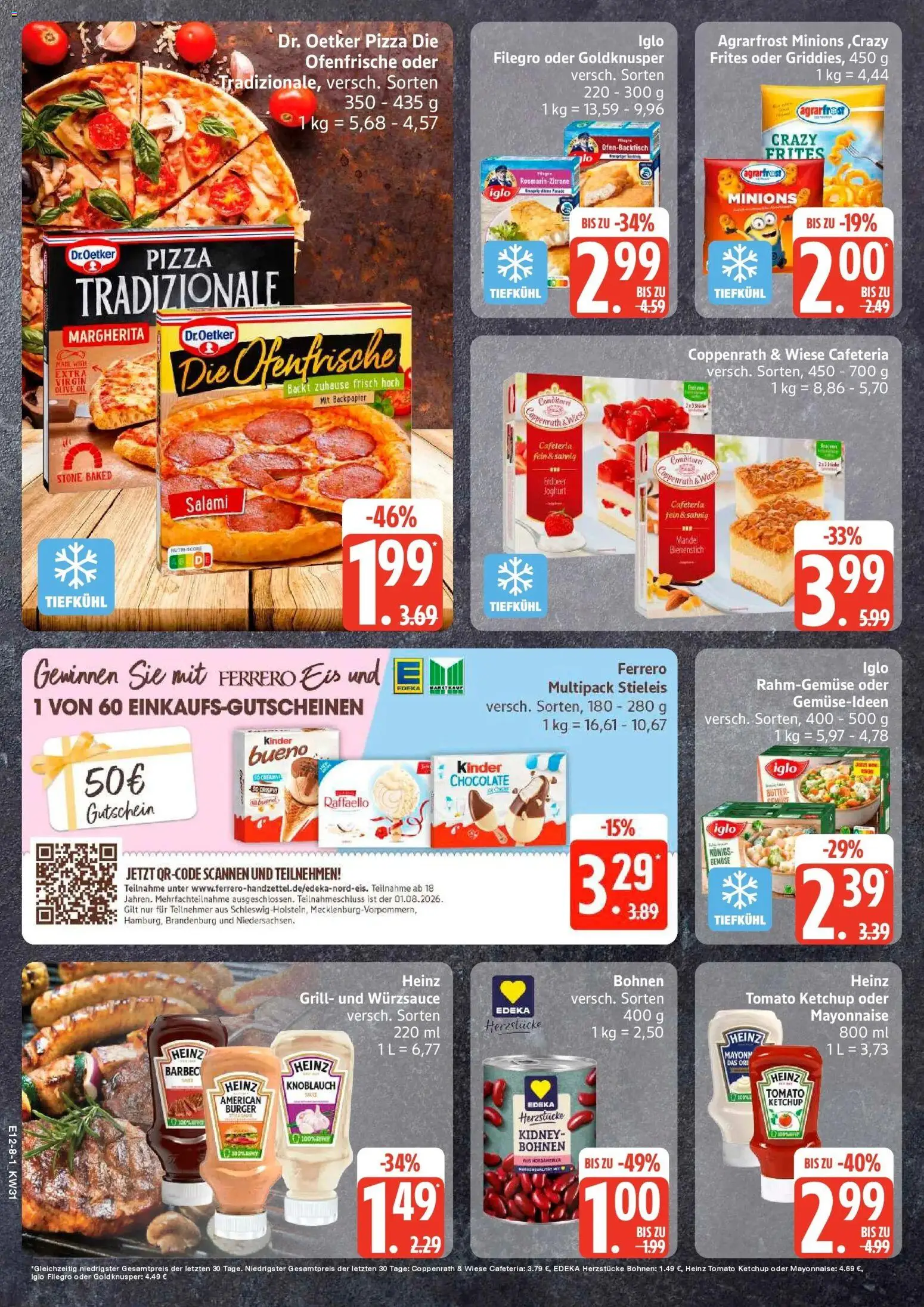 Edeka Prospekt Norderstedt – gültig ab 27.07.2026 | Seite: 8 | Produkte: Ofenfrische, Knoblauch, Pizza, Eis