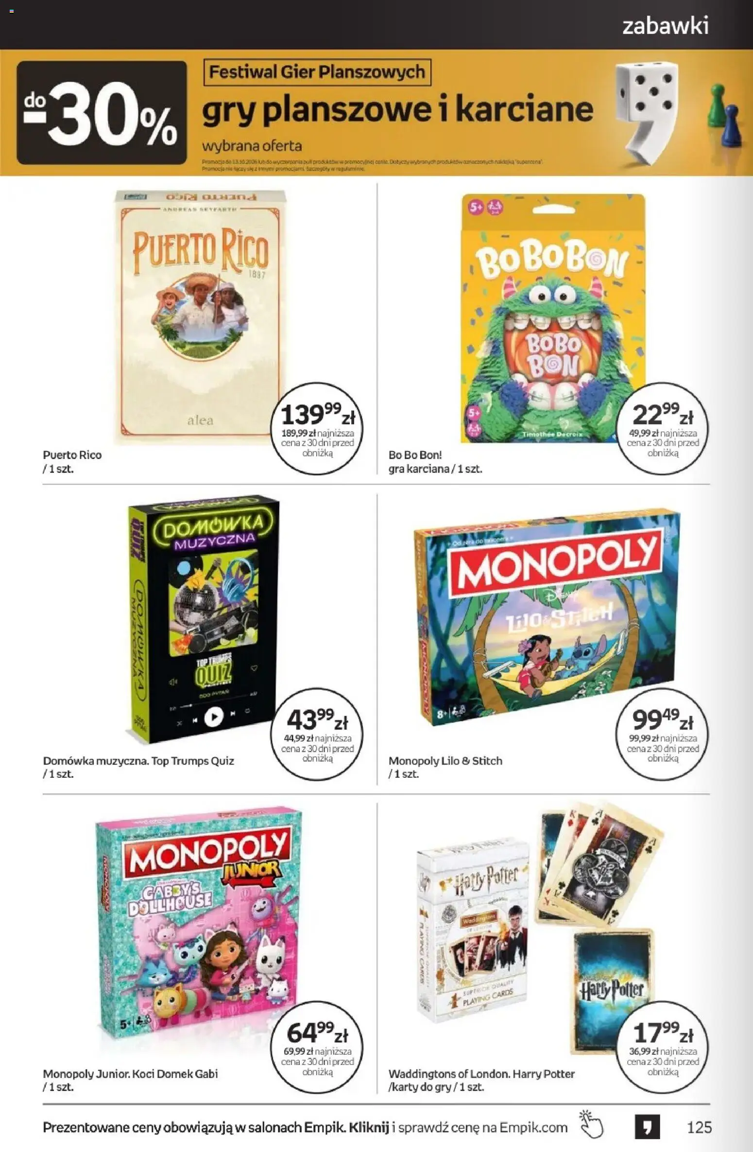 Empik promocje - Tom kultury Zabawki od 23.09.2026 | Strona: 34 | Produkty: Zabawki, Top, Gra, Gry