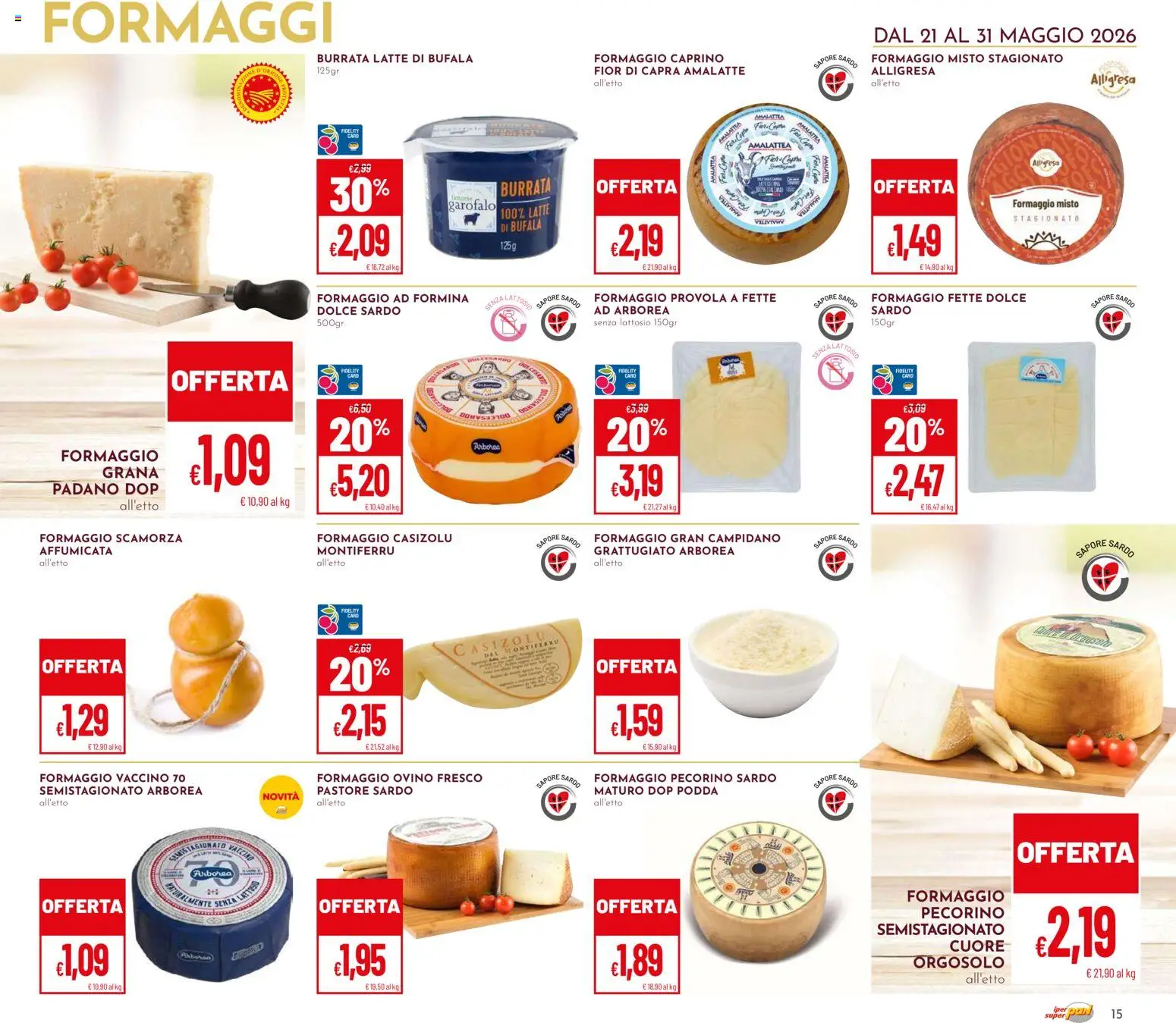 Volantino Pan del 21.05.2026 | Pagina: 15 | Prodotti: Latte, Formaggio, Pecorino, Ovino