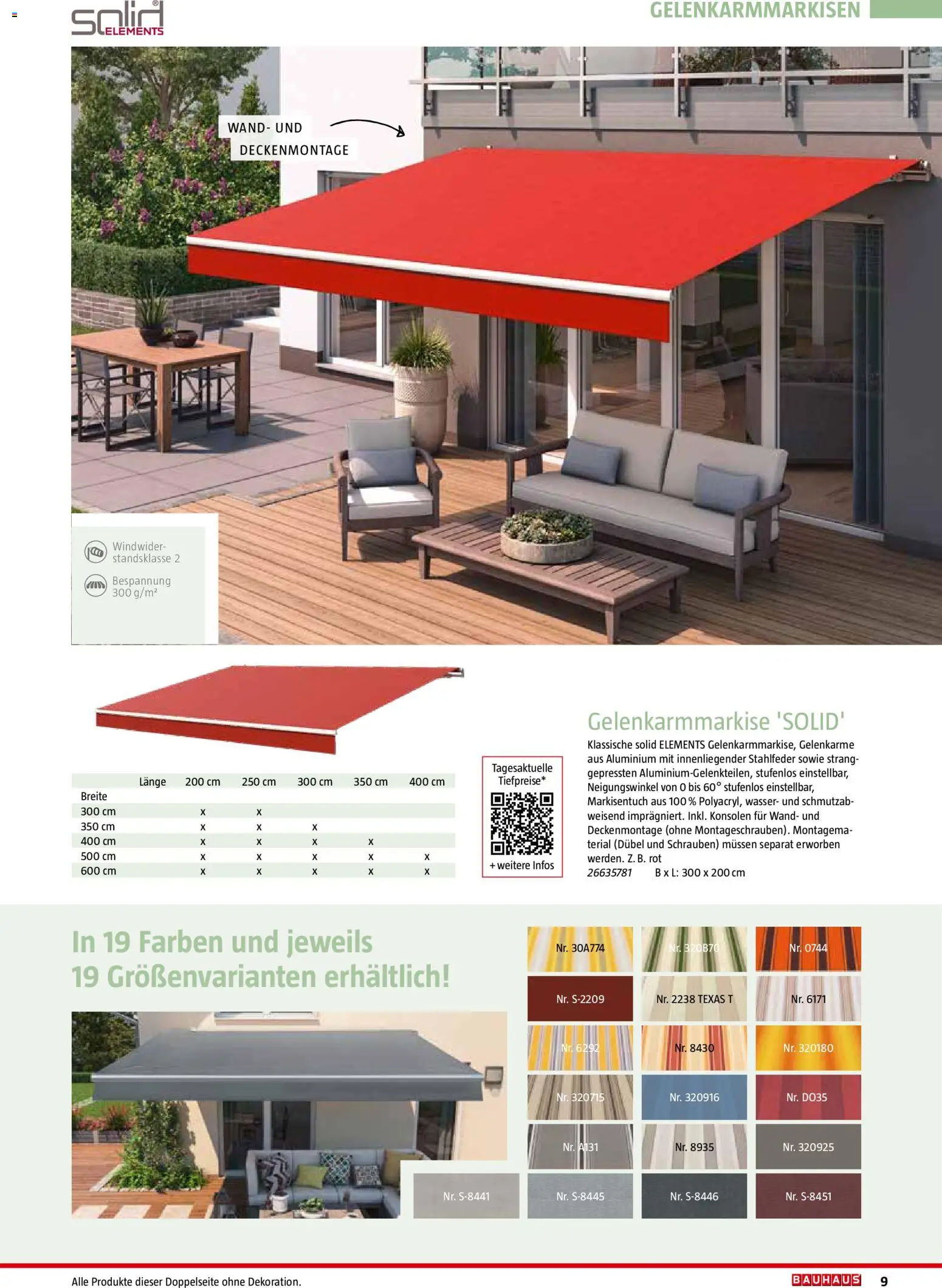 Bauhaus Markisen – gültig ab 30.06.2026 | Seite: 9 | Produkte: Wasser
