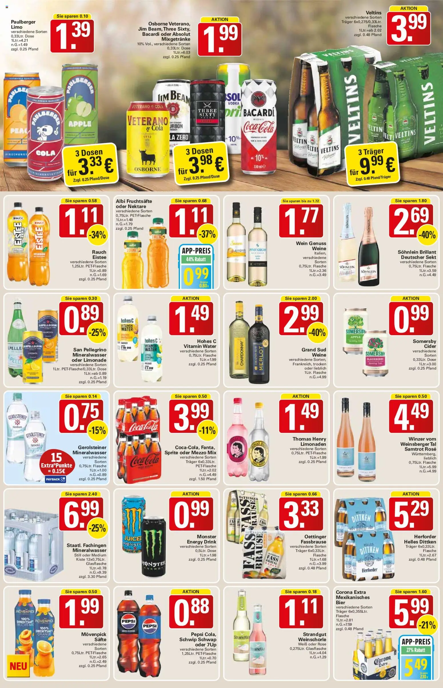 WEZ Prospekt – gültig ab 01.06.2026 | Seite: 13 | Produkte: Energy, Weinschorle, Oder mezzo mix, Gerolsteiner