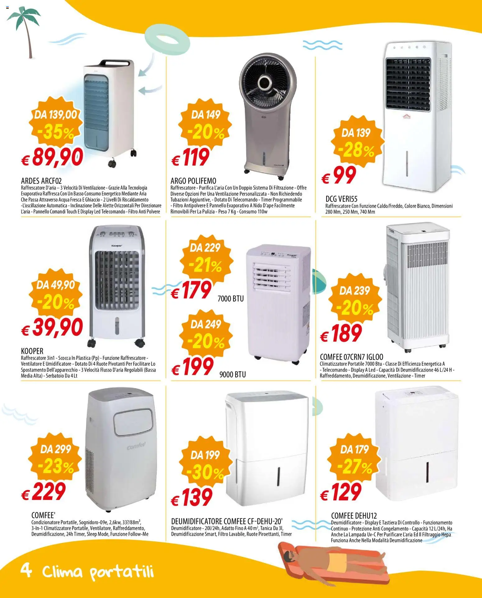 Volantino Galassia del 28.05.2026 | Pagina: 4 | Prodotti: Ventilatore, Climatizzatore, Deumidificatore, Condizionatore