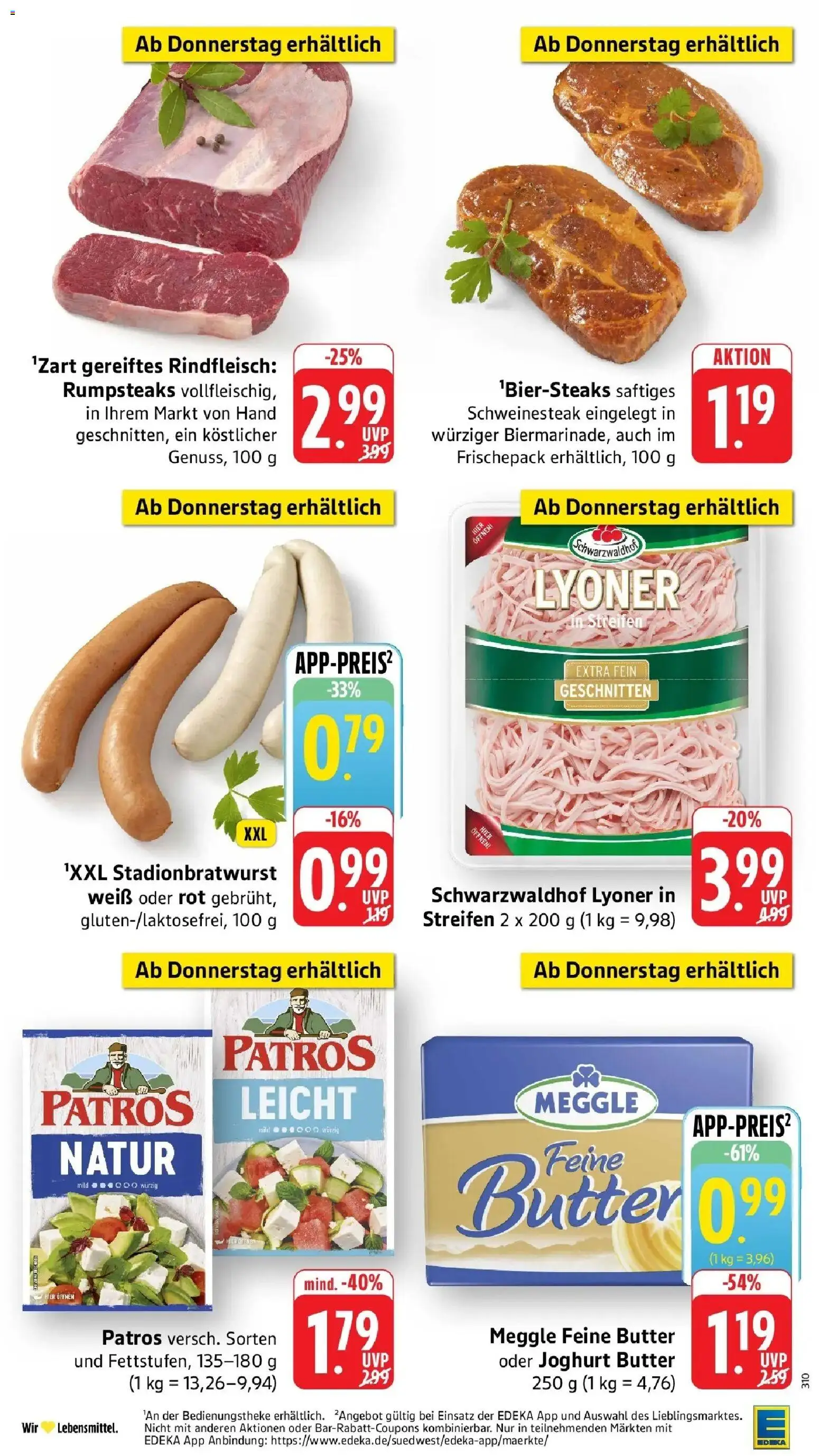 Edeka Prospekt Wolfach (ab 10.08.2026) » Angebote Online | Seite: 42 | Produkte: Butter, Joghurt, Patros, Rindfleisch
