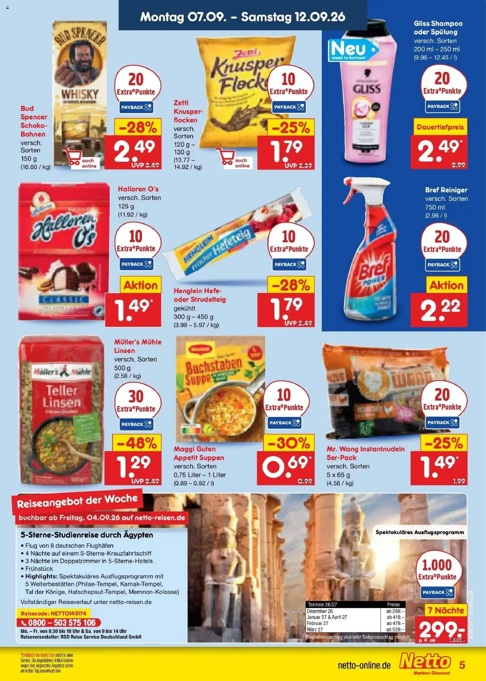 Netto Marken-Discount Prospekt Hamburg – gültig ab 07.09.2026 | Seite: 9 | Produkte: Whisky, Shampoo, Spülung, Uhr