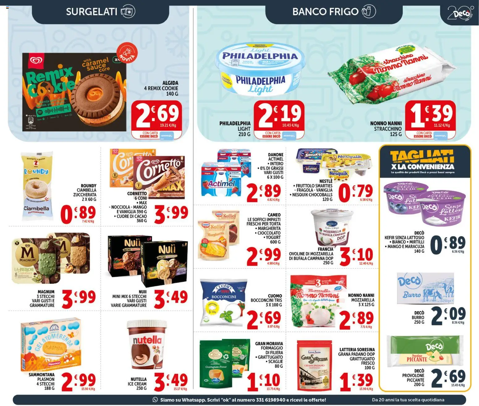 Volantino Decò del 20.05.2026 | Pagina: 9 | Prodotti: Yogurt, Cioccolato, Cornetto, Tonno