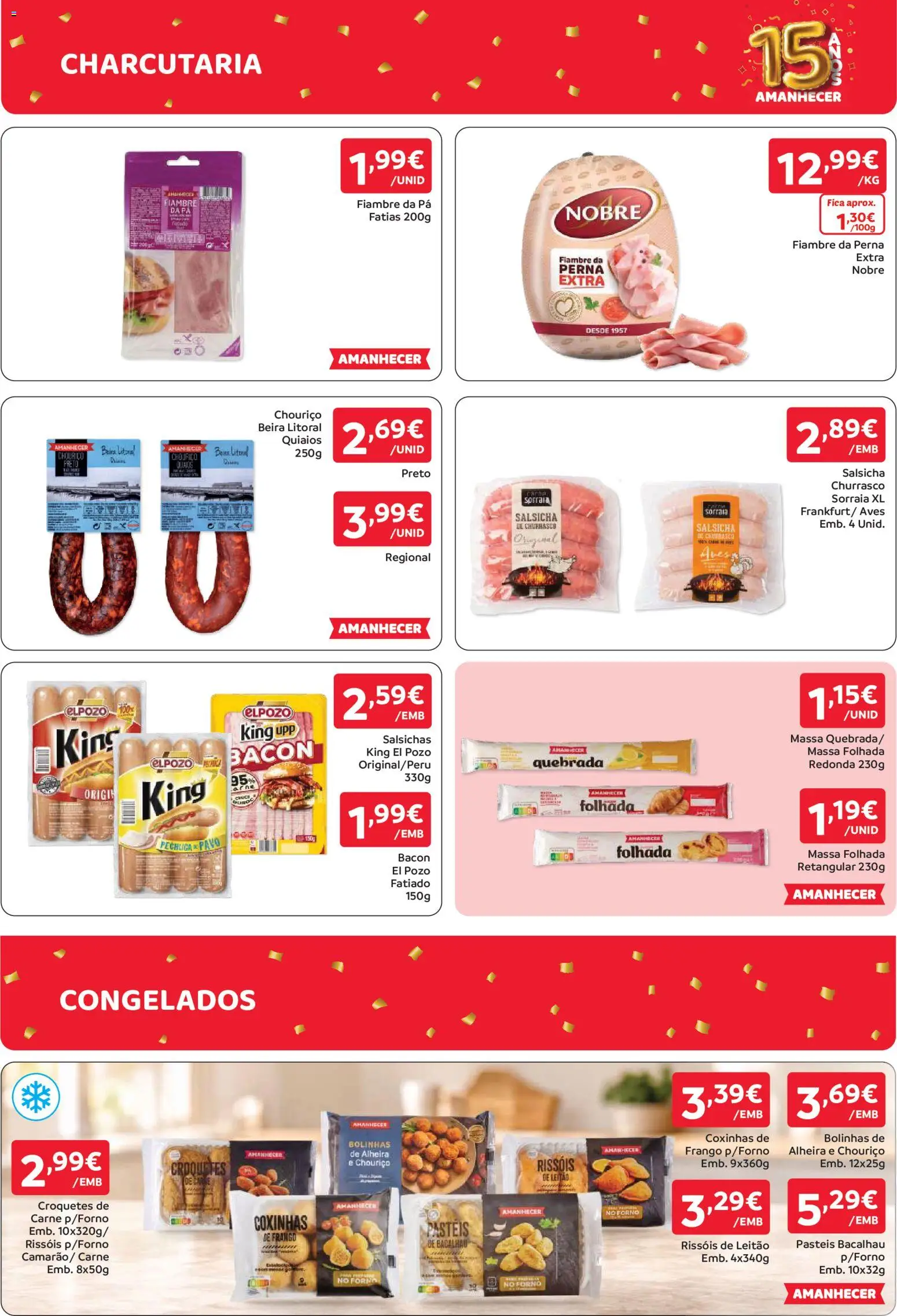 Amanhecer folheto Madeira │ válido de 15/10/2026 | Página: 6 | Produtos: Massa folhada, Bacon, Salsicha, Pá
