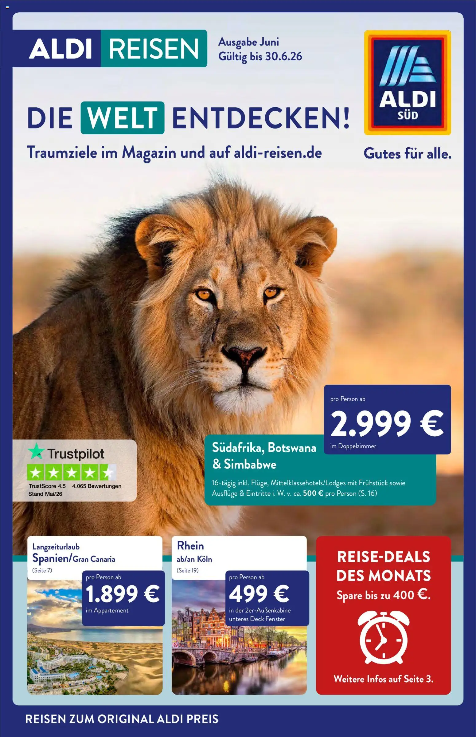 Aldi Reisen Prospekt – gültig ab 01.06.2026 | Seite: 1