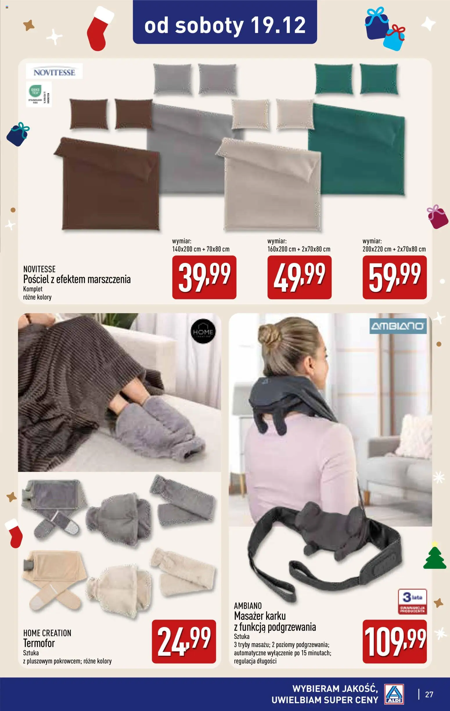 Aldi gazetka - Katalog prezentowy od 28.10.2026 | Strona: 27 | Produkty: Pościel, Masażer, Termofor, Ambiano