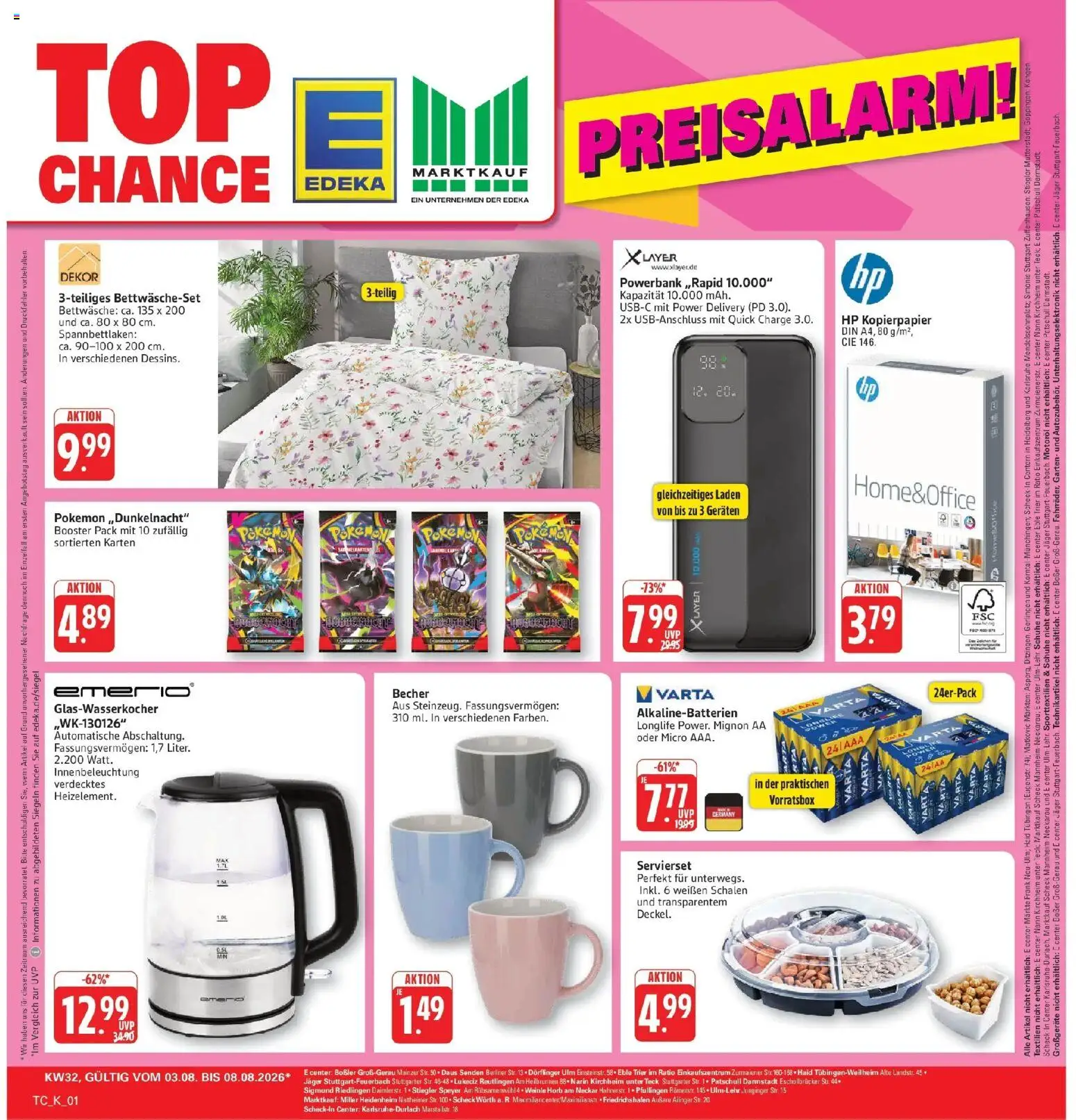 Marktkauf Prospekt Friedrichshafen (ab 03.08.2026) » Angebote online | Seite: 29 | Produkte: Berliner, HP, Bettwäsche, Powerbank