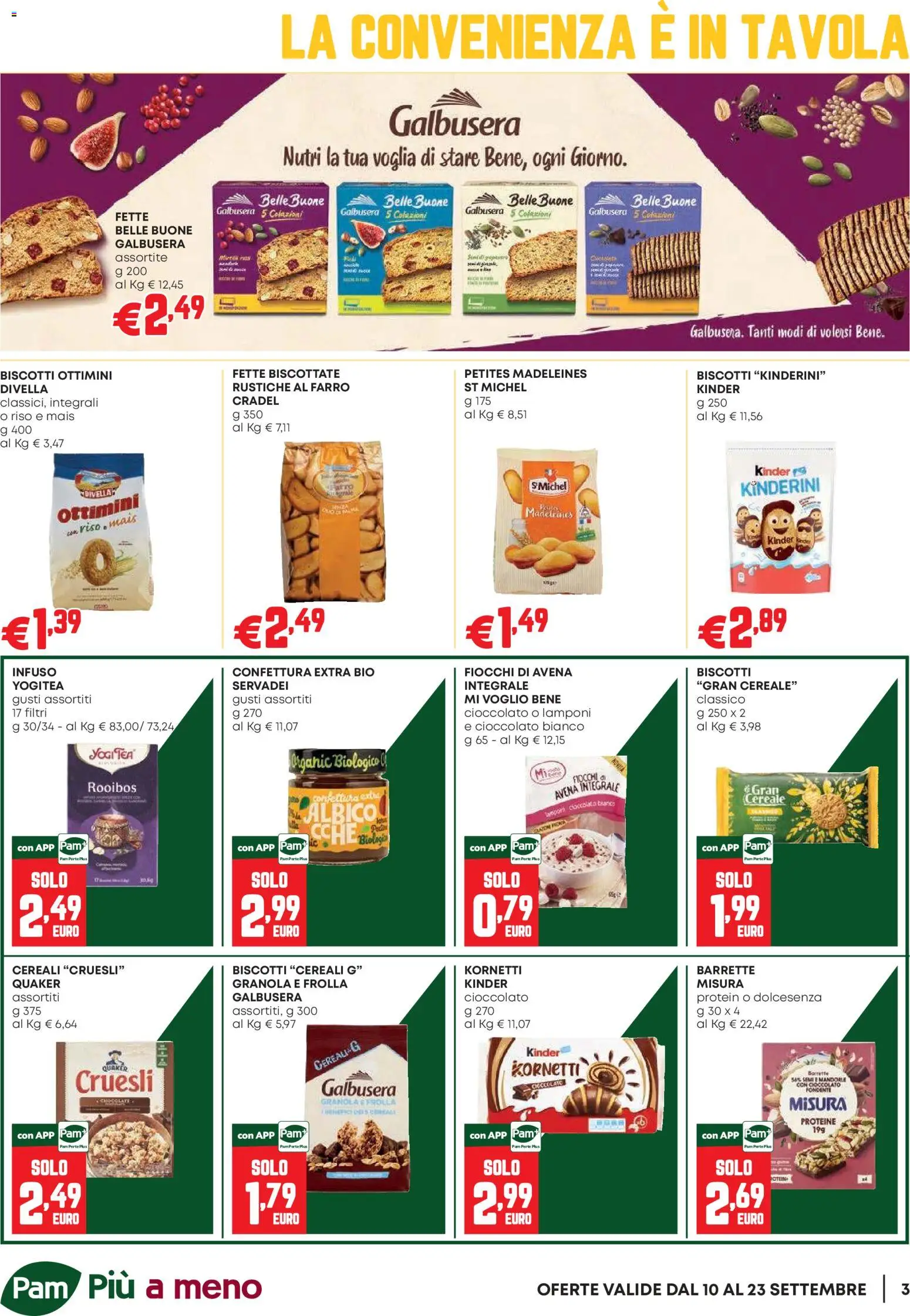 Volantino PAM del 10/09/2026 | Pagina: 3 | Prodotti: Cereali, Biscotti, Mandorle, Cioccolato bianco