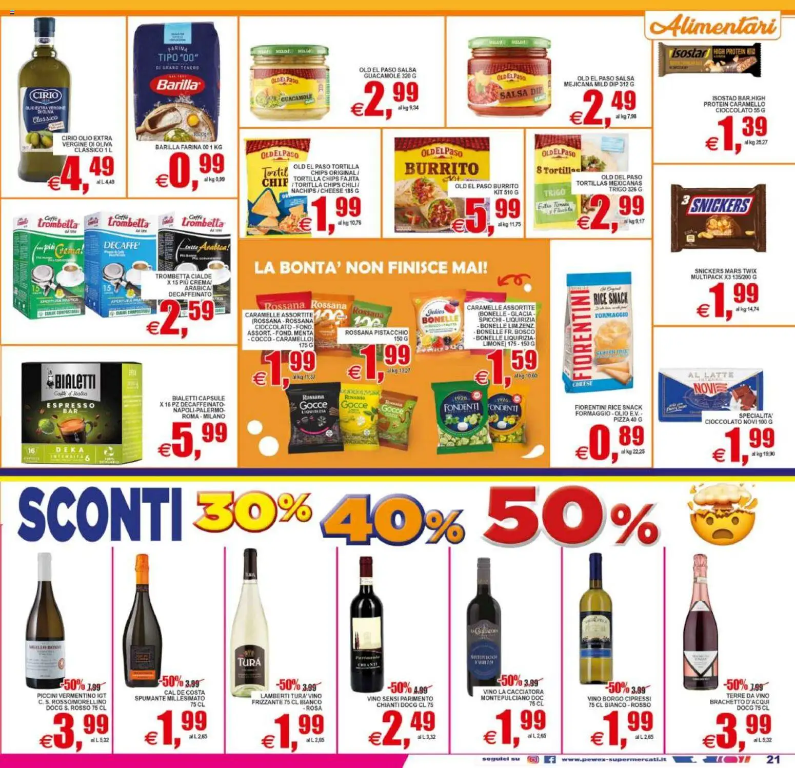 Volantino Pewex del 02/09/2026 | Pagina: 21 | Prodotti: Caffè, Pizza, Caramelle, Limone