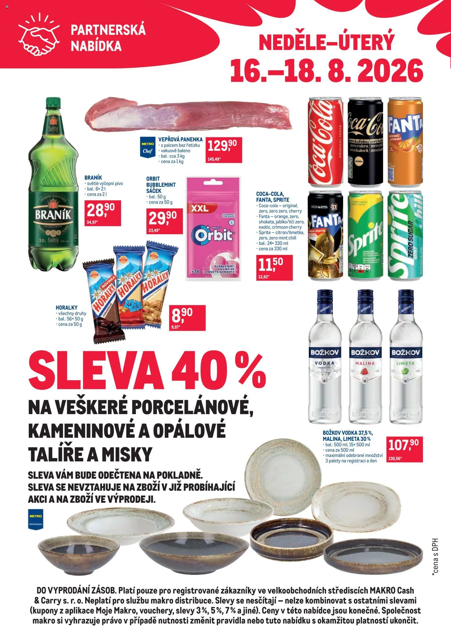 Makro leták - Partnerská nabídka od 12.08.2026 | Strana: 1 | Produkty: Panenka, Fanta, Horalky, Vepřová panenka