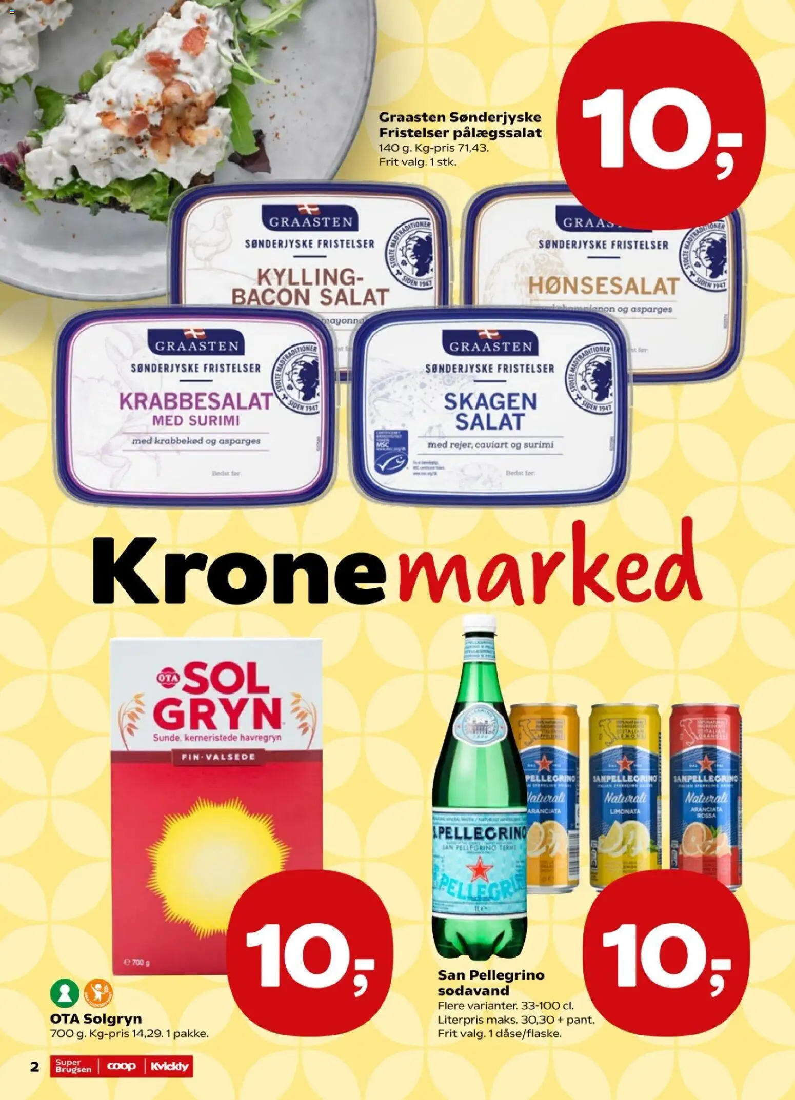 Kvickly tilbudsavis – gyldig fra 26/06/2026 | Side: 2 | Produkter: Salat, Sodavand, Havregryn, Bacon
