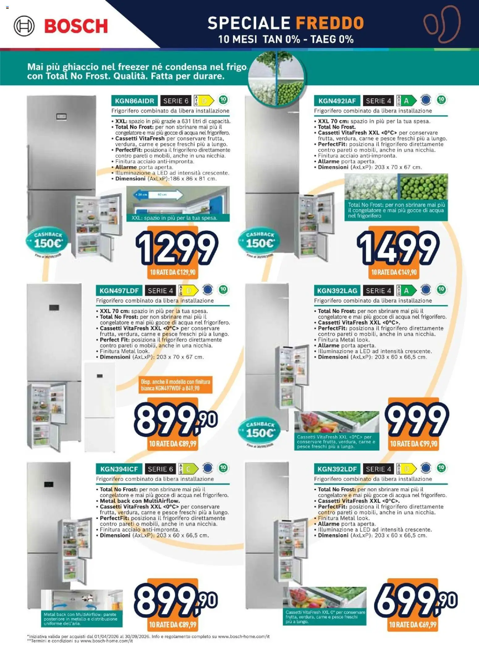 Volantino Unieuro del 03/07/2026 | Pagina: 7 | Prodotti: Acqua, Freezer, Congelatore, Frigorifero combinato