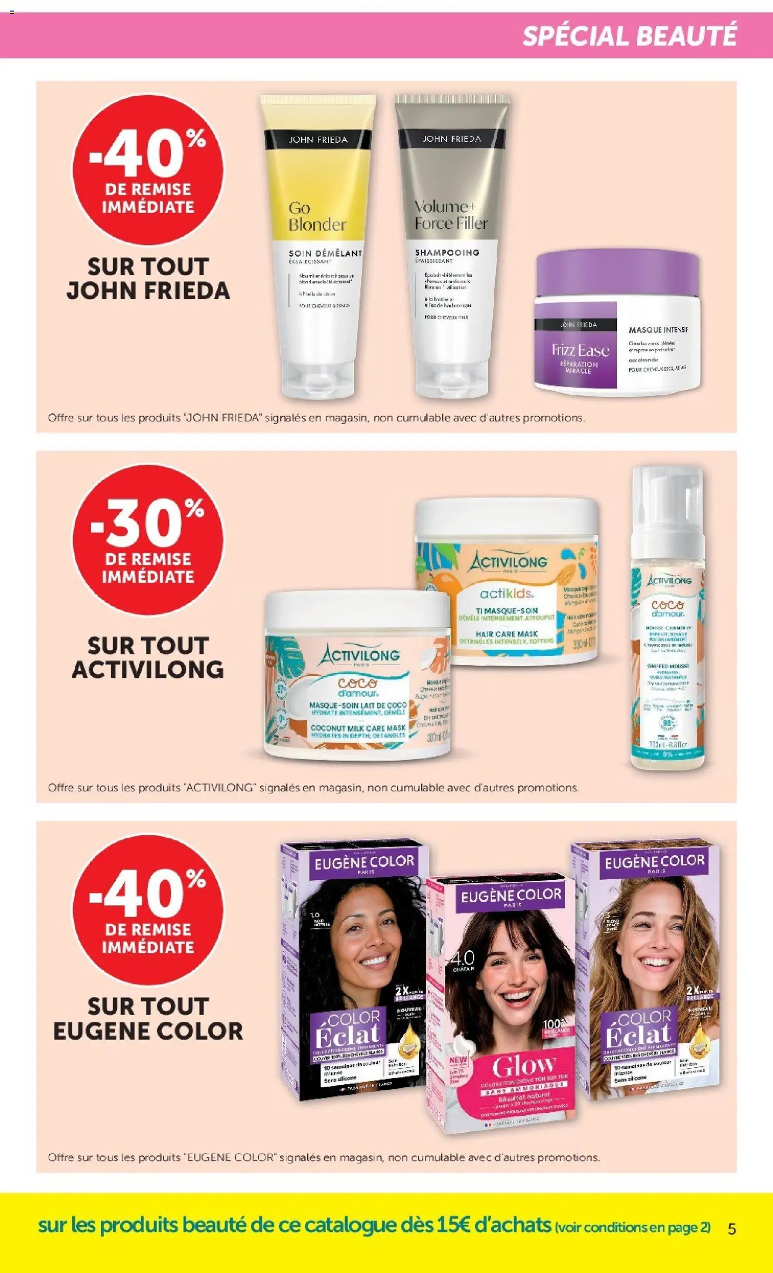 {H1} | Page: 5 | Produits: Lait de coco, Mousse, Shampooing, Masque
