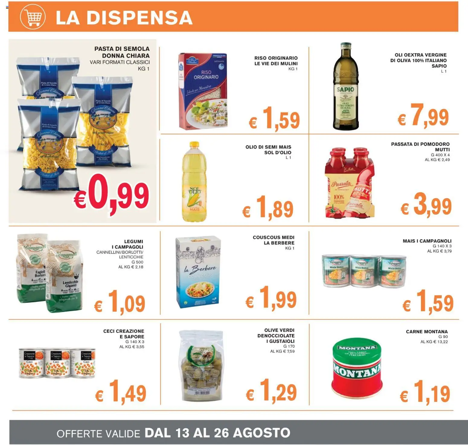 Volantino Coal del 13/08/2026 | Pagina: 8 | Prodotti: Pomodoro, Carne, Mutti, Mais