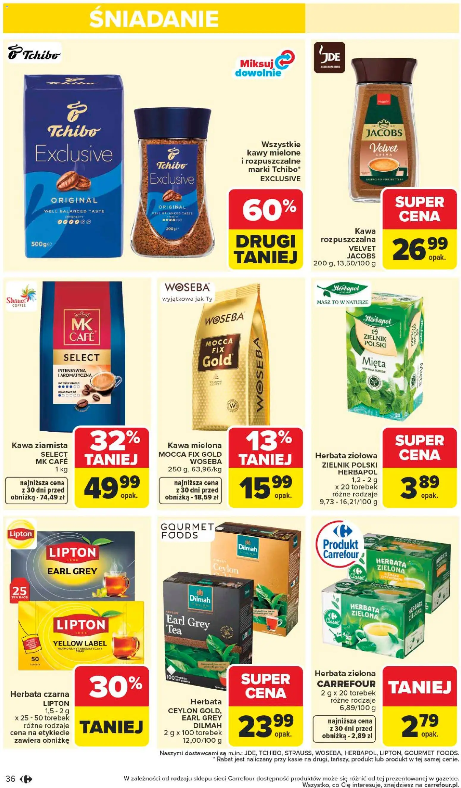 Carrefour gazetka od 25.05.2026 | Strona: 38 | Produkty: Kawa ziarnista, Herbata earl grey, Mięta, Kawa