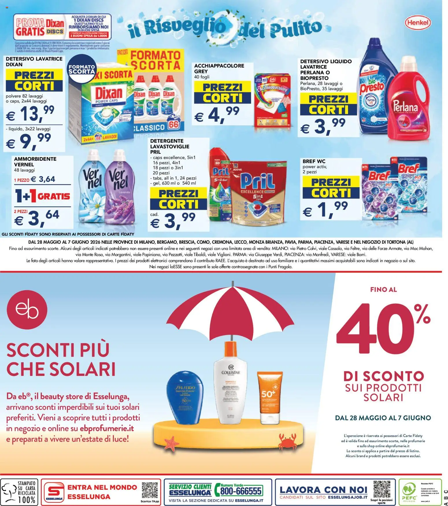 Volantino Esselunga S del 28.05.2026 | Pagina: 27 | Prodotti: Ammorbidente, Detergente, Lavatrice, WC