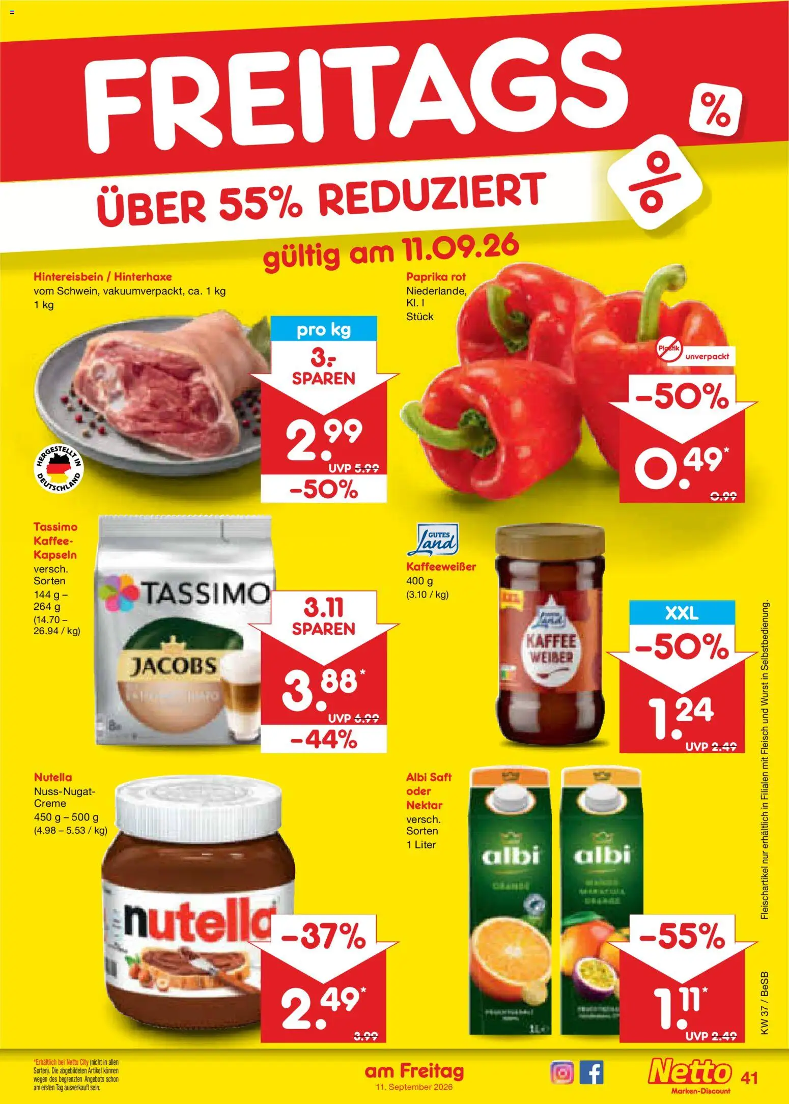Netto Marken-Discount Prospekt – gültig ab 07.09.2026 | Seite: 59 | Produkte: Kaffee, Nutella, Paprika, Fleisch