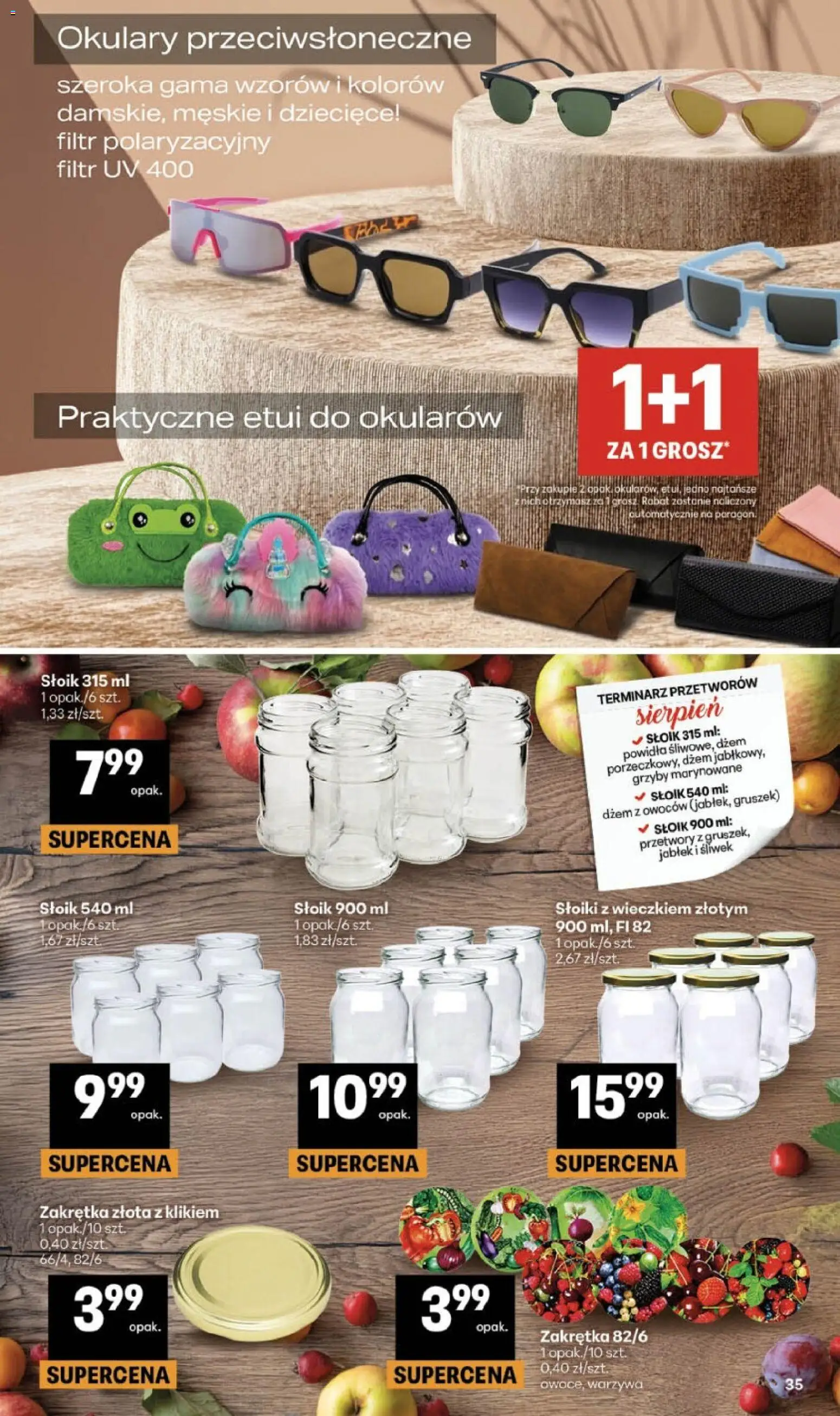 Delikatesy Centrum gazetka - Sklepy Własne od 20.08.2026 | Strona: 35 | Produkty: Grzyby marynowane, Okulary, Przetwory, Okulary przeciwsłoneczne