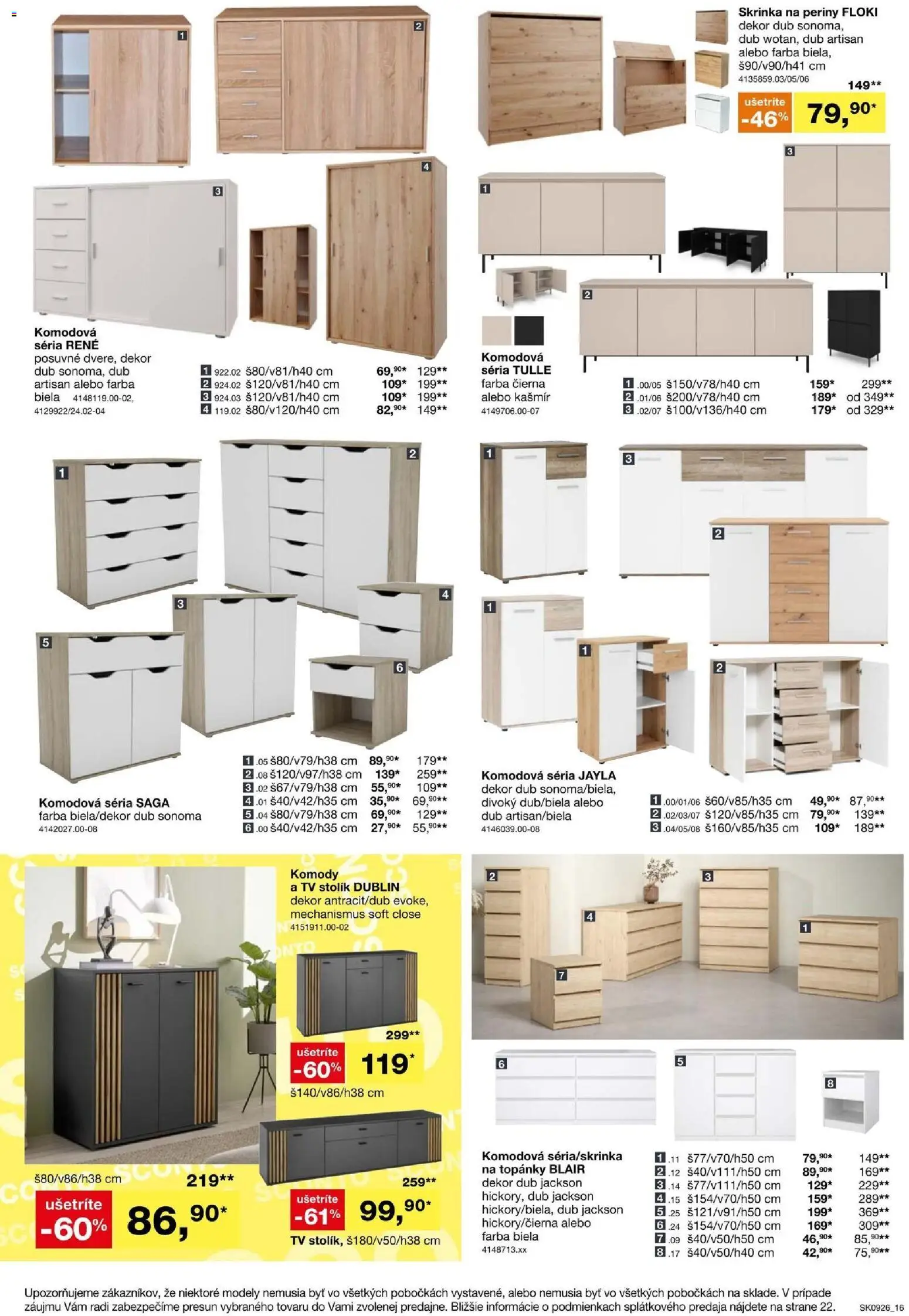 Nové Sconto nábytok akcie – leták je platný od 15.07.2026 | Strana: 16 | Produkty: Tv, Tv stolik, Komody, Skrinka