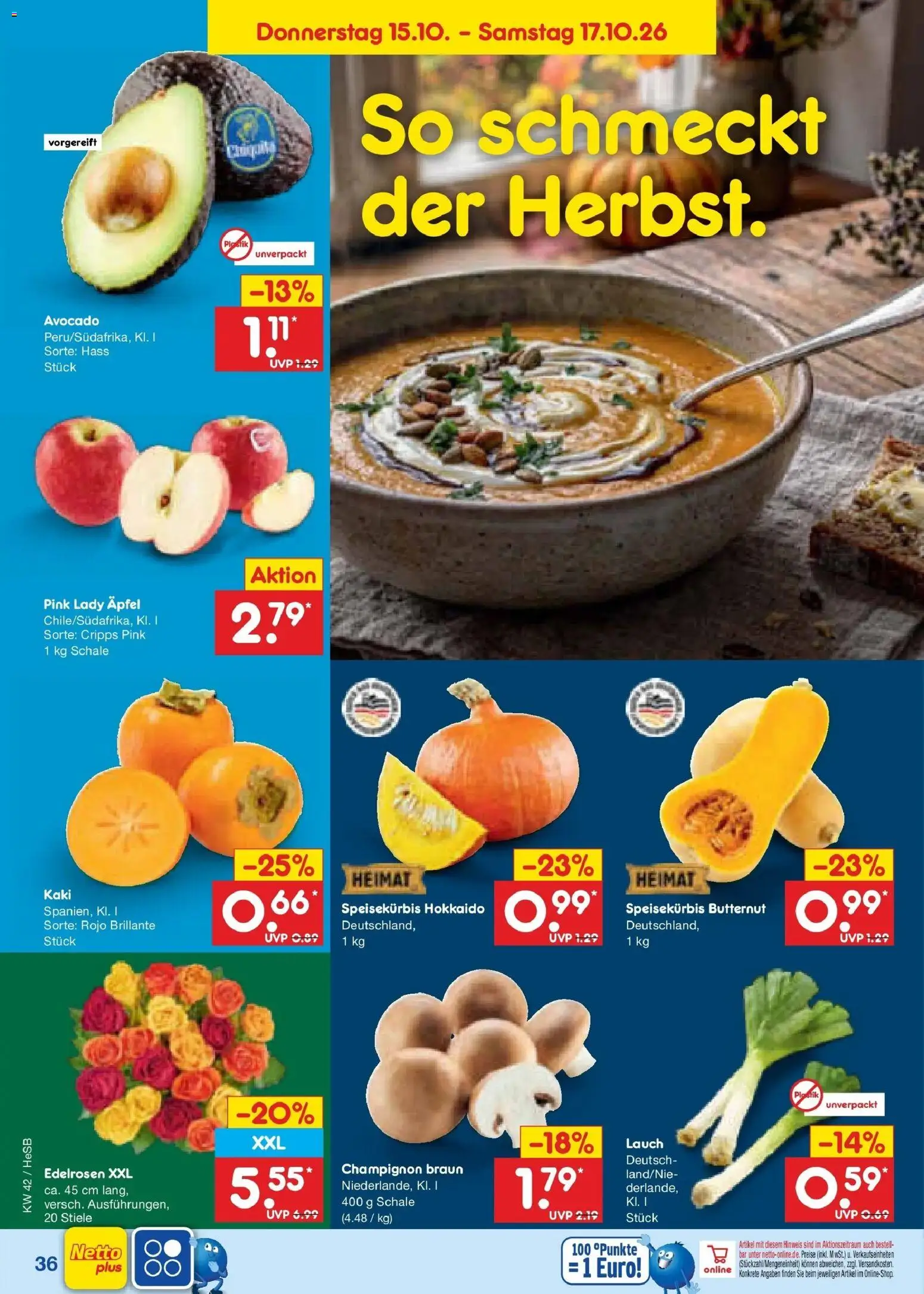 Netto Marken-Discount Prospekt Hamburg (ab 12.10.2026) » Angebote | Seite: 50 | Produkte: Äpfel, Avocado, Kaki, Lauch