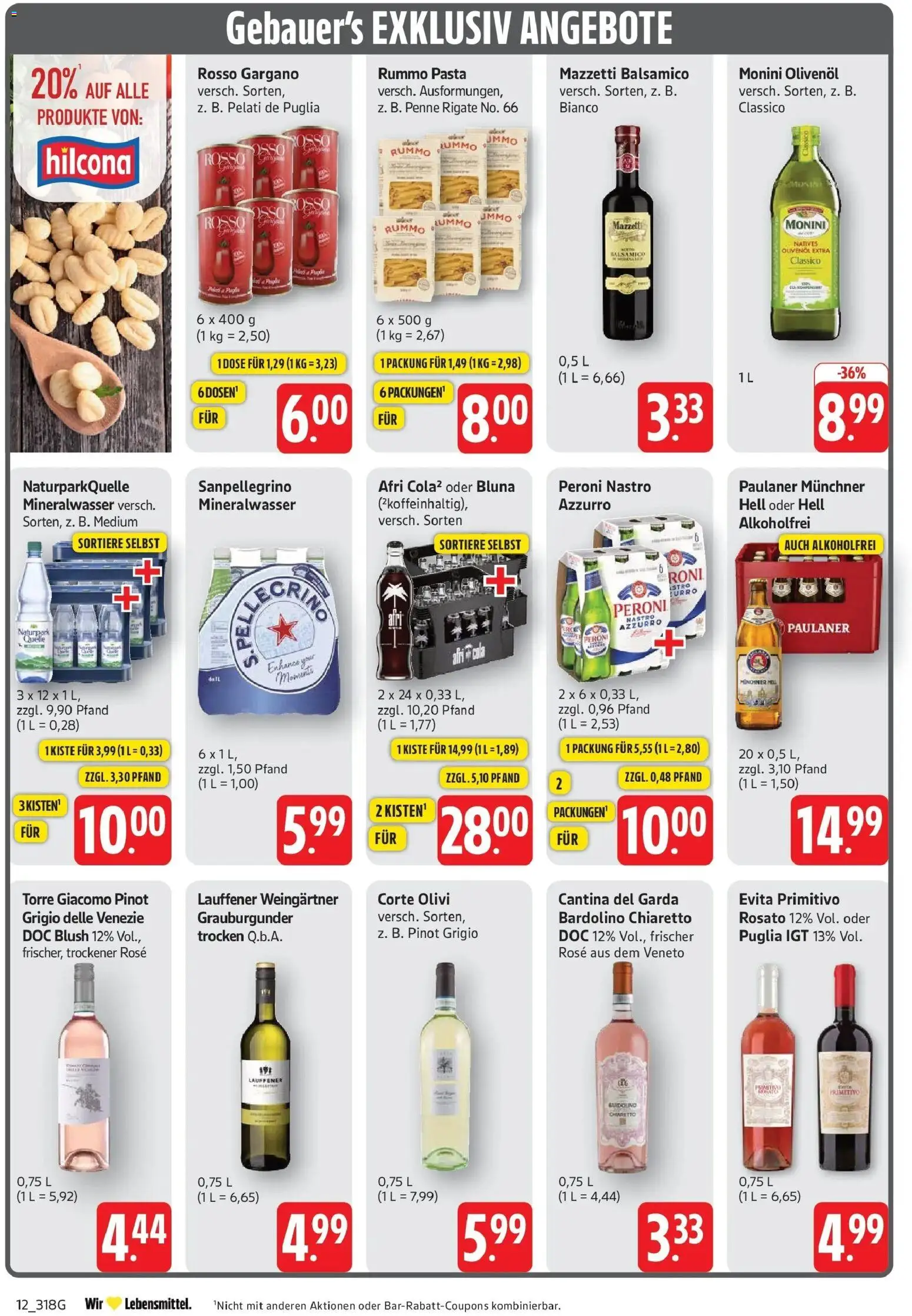 Edeka Prospekt Eislingen (ab 14.09.2026) » Angebote Online | Seite: 12 | Produkte: Balsamico, Olivenol, Mineralwasser, Blush
