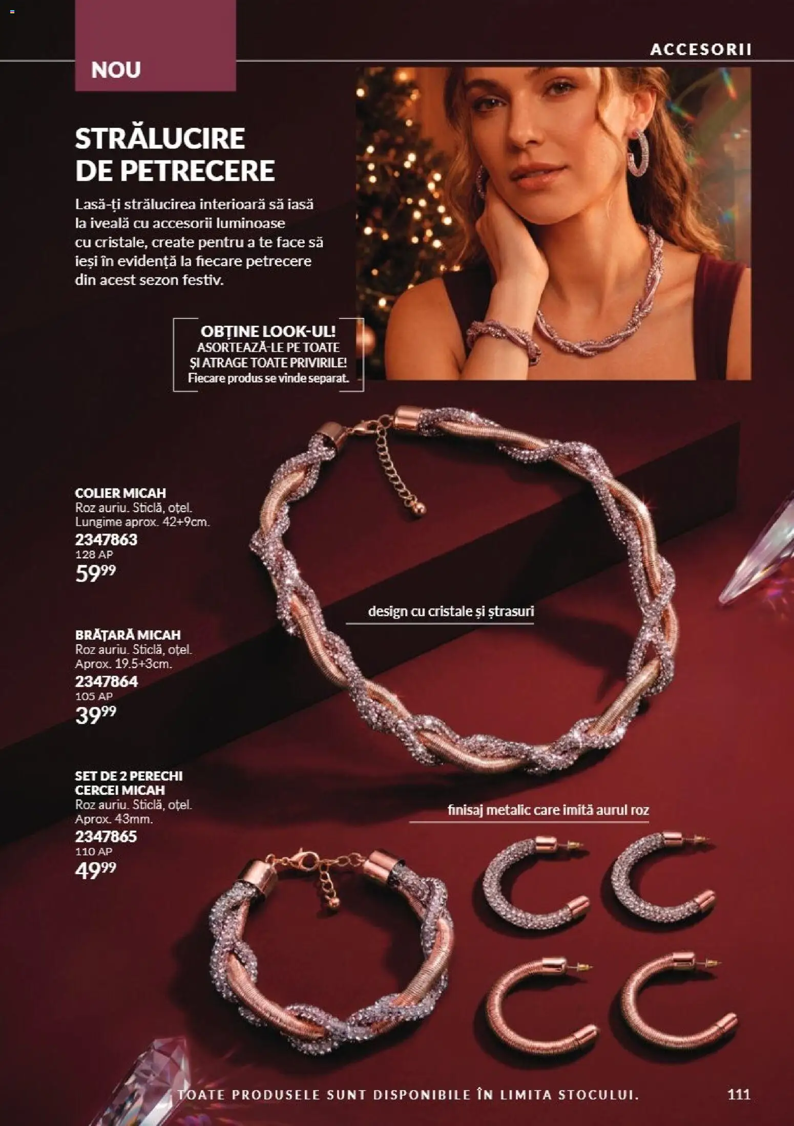 Noul catalog Avon – valabil de la 01.11.2026 | Pagină: 111 | Produse: Finisaj, Cercei, Colier, Brățară