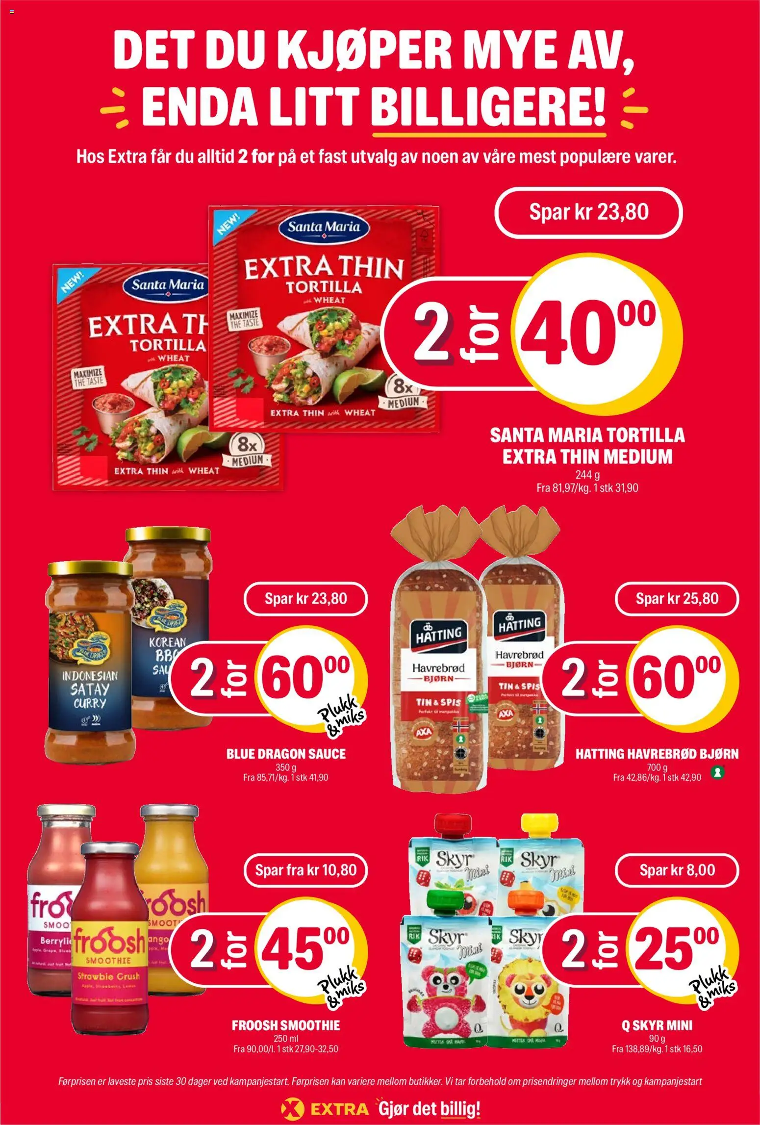 {H1} | Side: 26 | Produkter: Smoothie, Havrebrød, Tortilla, Skyr