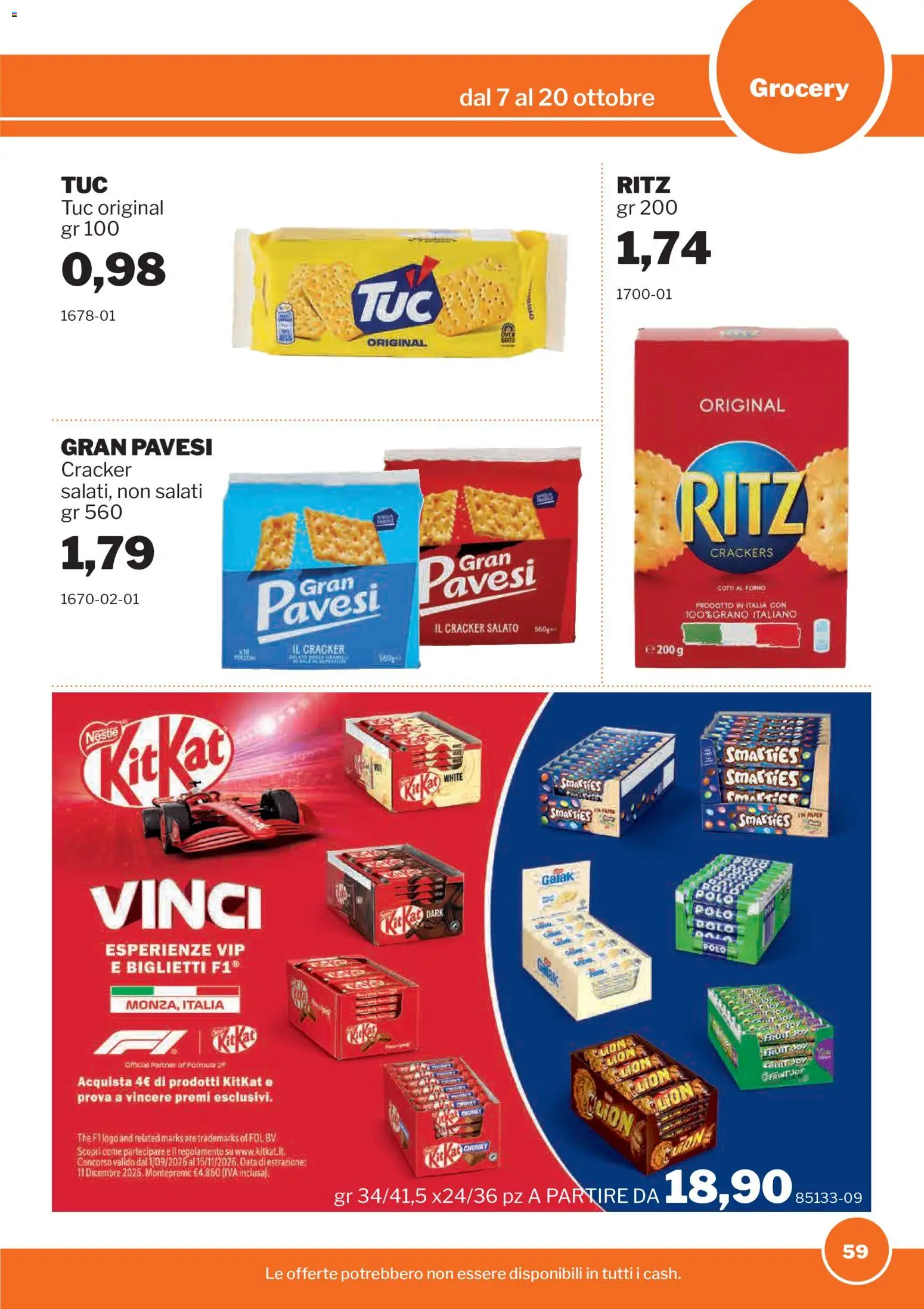 Volantino Sogegross del 07/10/2026 | Pagina: 59 | Prodotti: Crackers, Data, Cracker, The