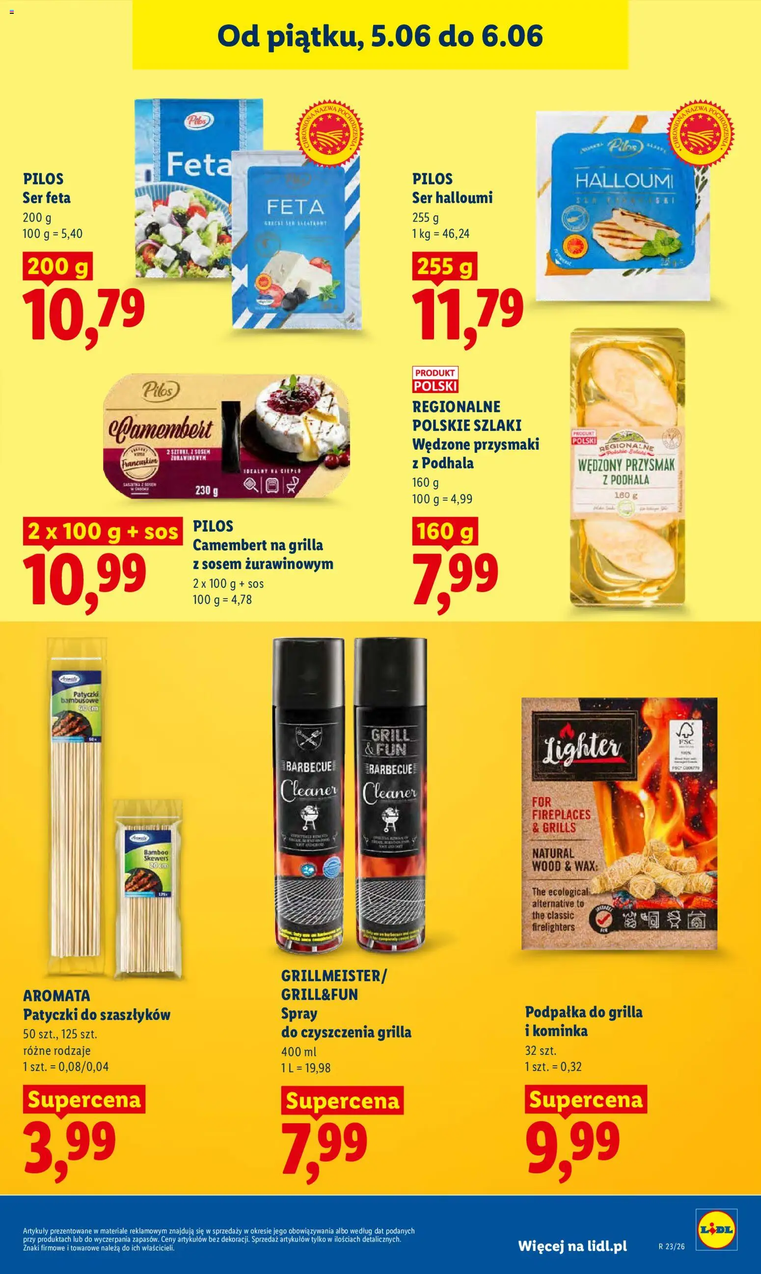 Lidl gazetka od 05.06.2026 | Strona: 47 | Produkty: Camembert na grilla, Ser, Ser feta, Sos