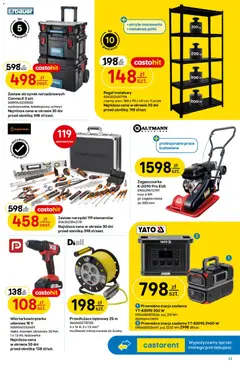 Pogląd oferty "Castorama gazetka" - ważna od 22.04.2026 | Strona: 23 | Produkty: Ładowarka, Regał metalowy, Zestaw narzędzi, Przedłużacz