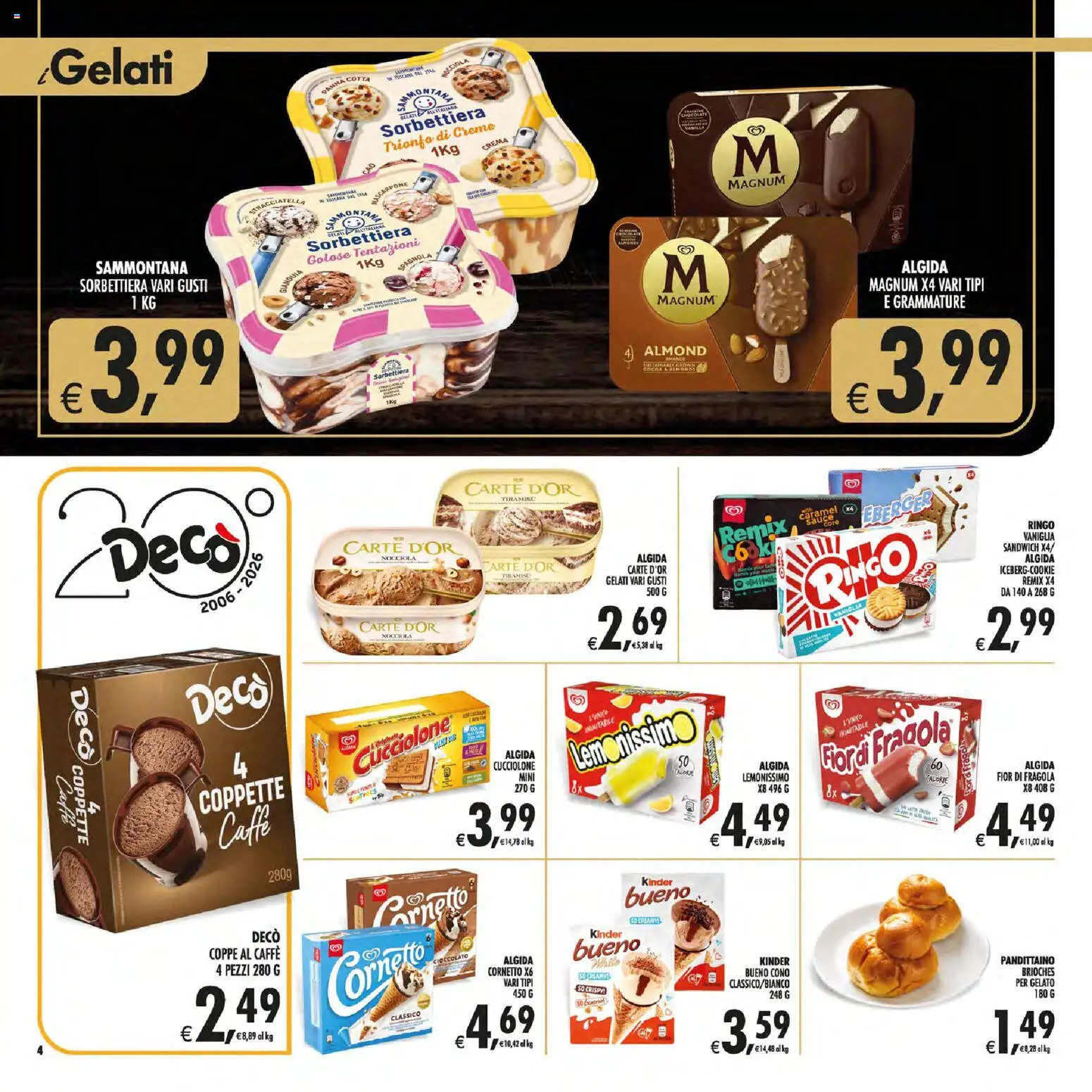 Volantino Decò del 30/06/2026 | Pagina: 4 | Prodotti: Crema, Panna, Gelato, Stracciatella