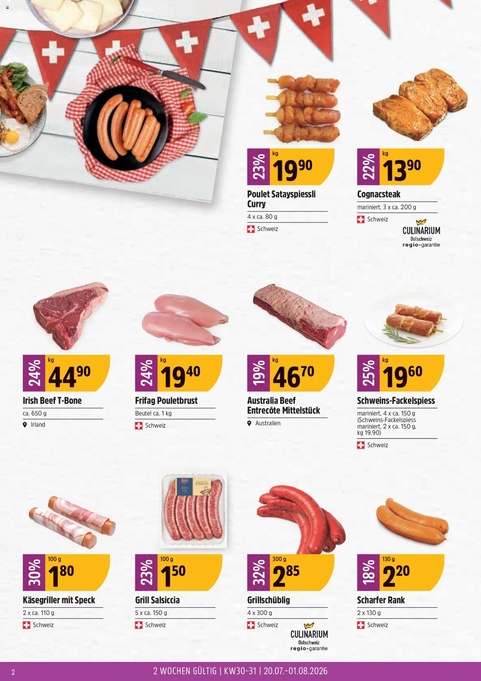 TopCC aktionen 1.August-Feier – gültig ab 20.07.2026 | Seite: 2 | Produkte: Pouletbrust, Grill