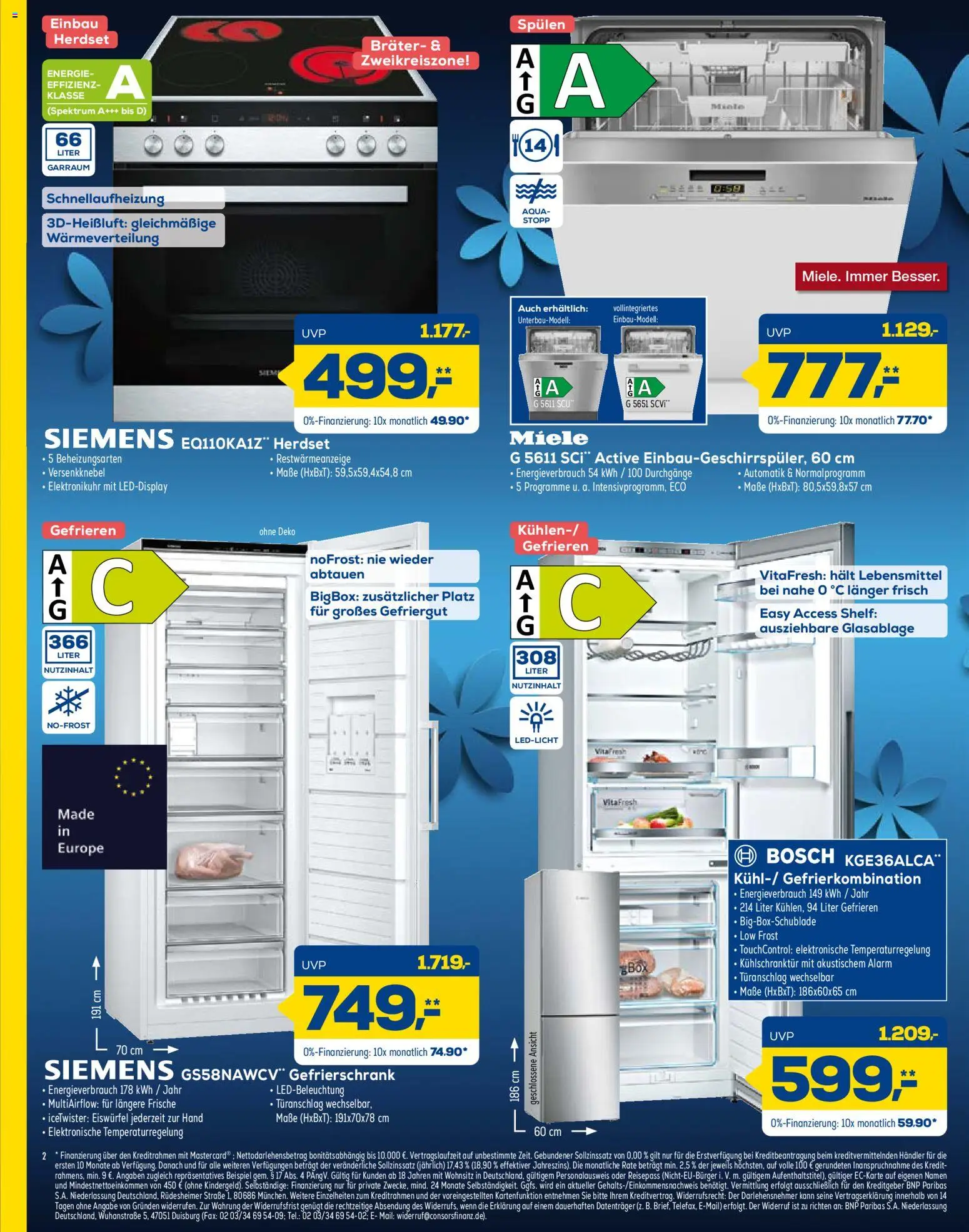 Euronics Prospekt 	 – gültig ab 02.05.2026 | Seite: 2 | Produkte: Miele, Bosch, Siemens, Gefrierschrank