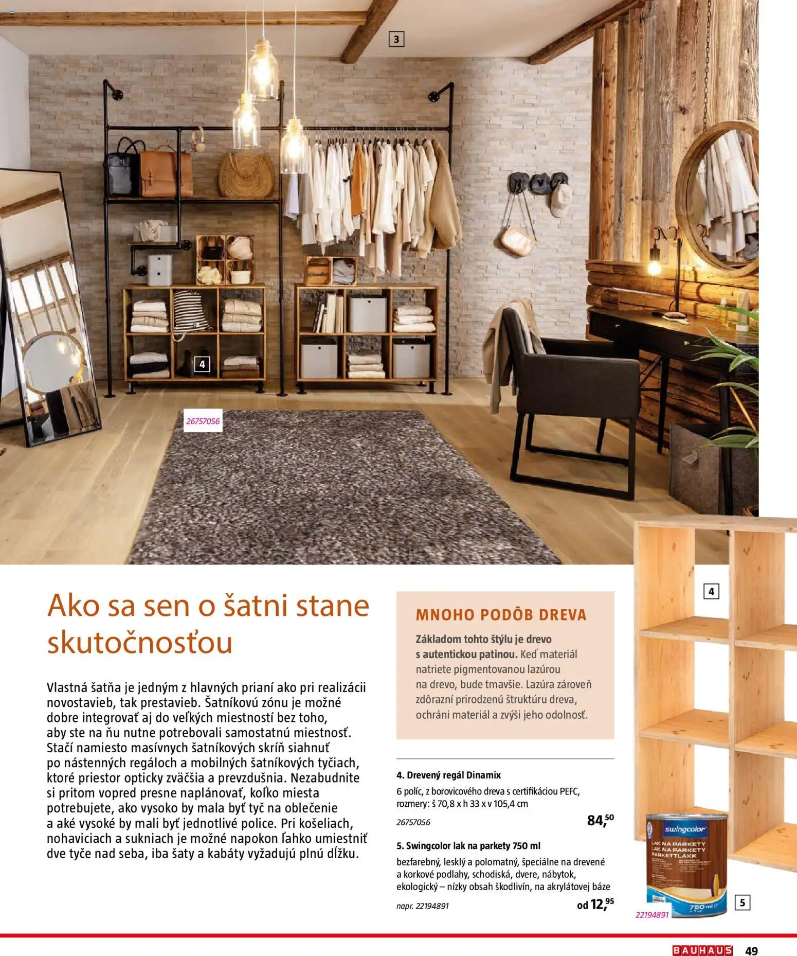 Nové Bauhaus akcie – leták je platný od 03.08.2026 | Strana: 49 | Produkty: Nábytok, Regál, Šaty