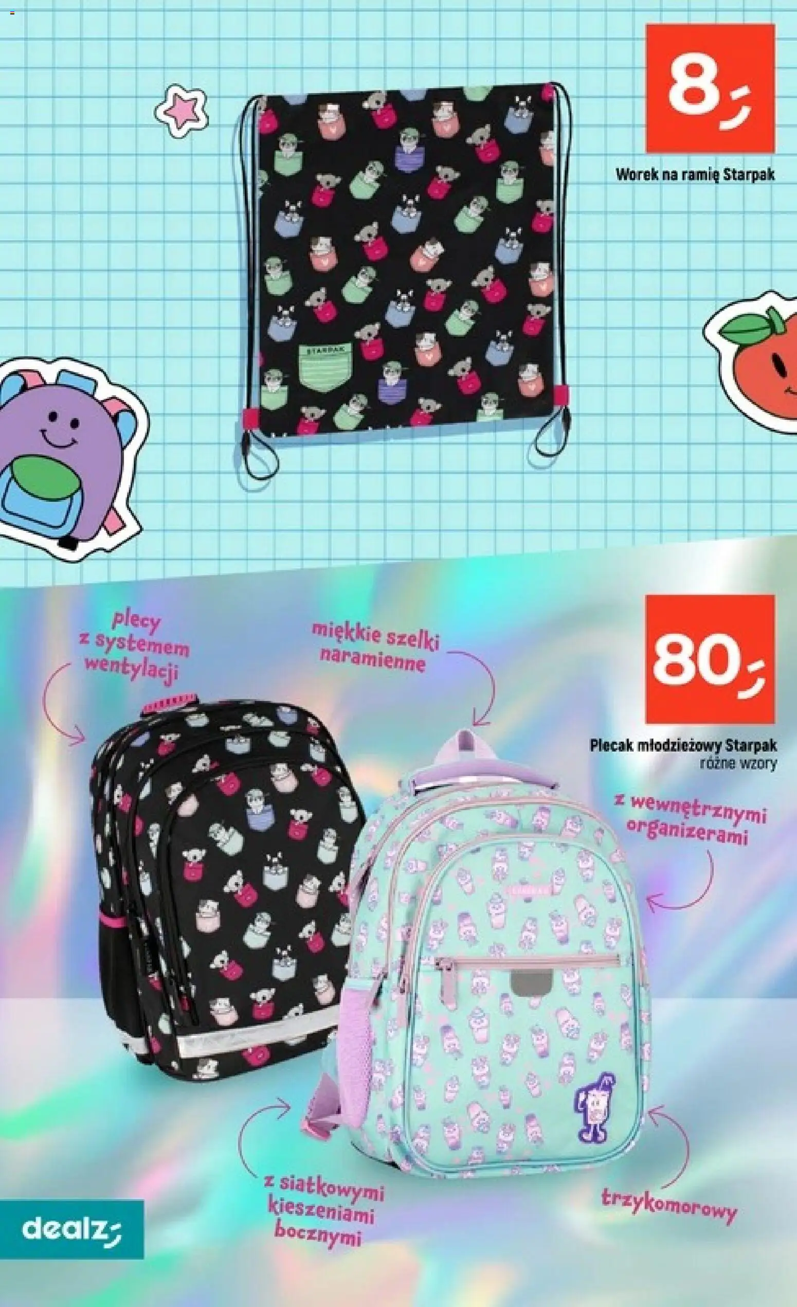 Dealz gazetka - Szkolne Mega Ceny od 06.08.2026 | Strona: 66 | Produkty: Plecak