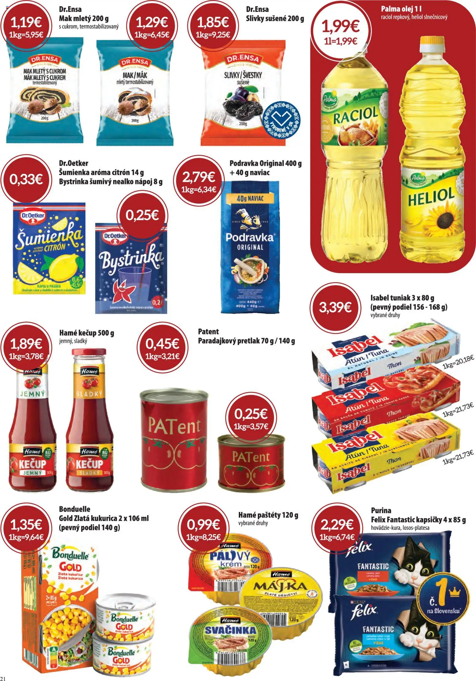 Nové CBA Verex akcie – leták je platný od 06.08.2026 | Strana: 21 | Produkty: Olej, Tuniak, Kukurica, Slivky