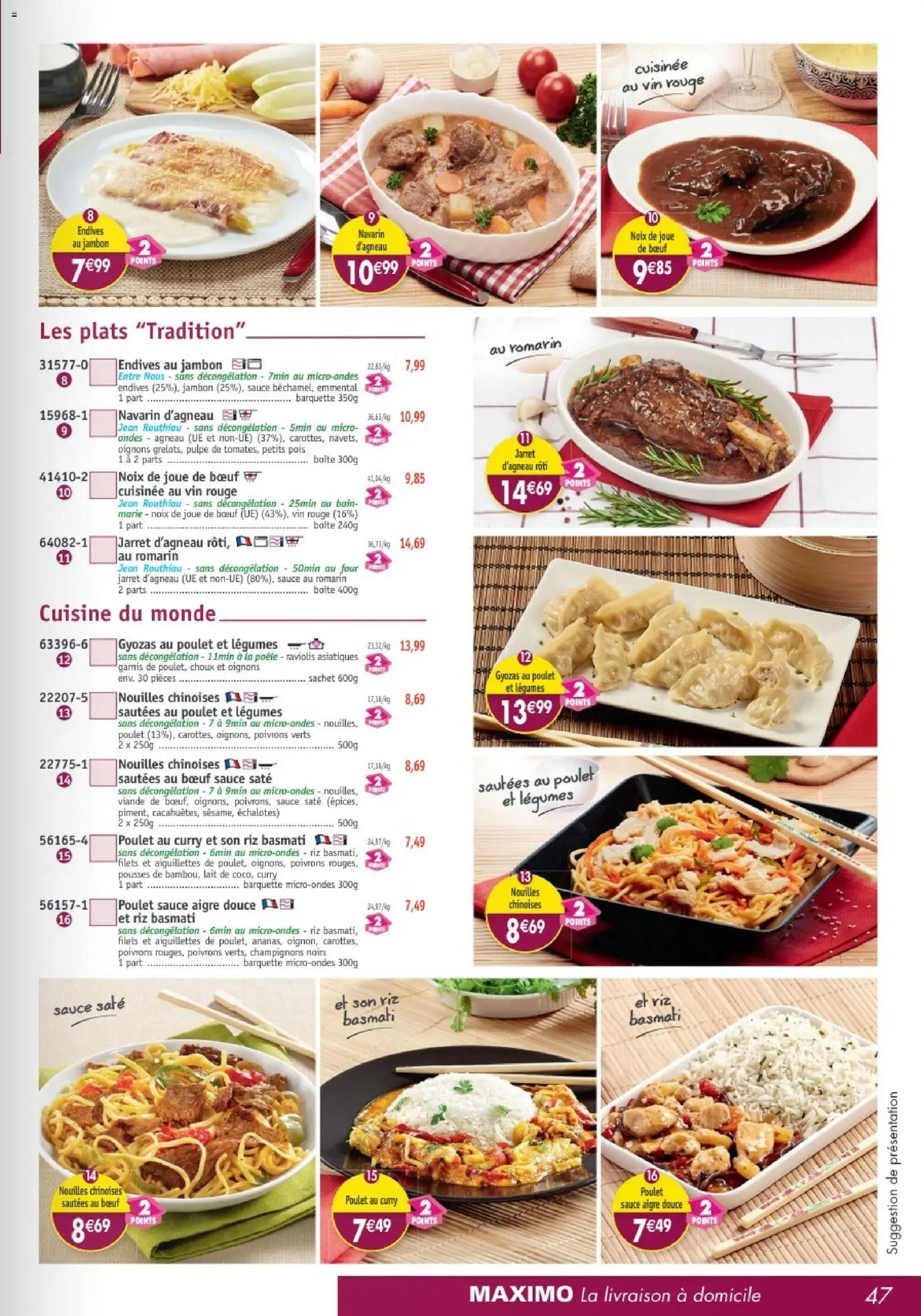 {H1} | Page: 47 | Produits: Pois, Endives, Viande, Oignons