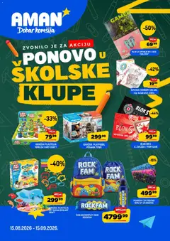 Aman katalog Ponovo u školske klupe - pregled Aman kataloga - važi od 15.08.2026