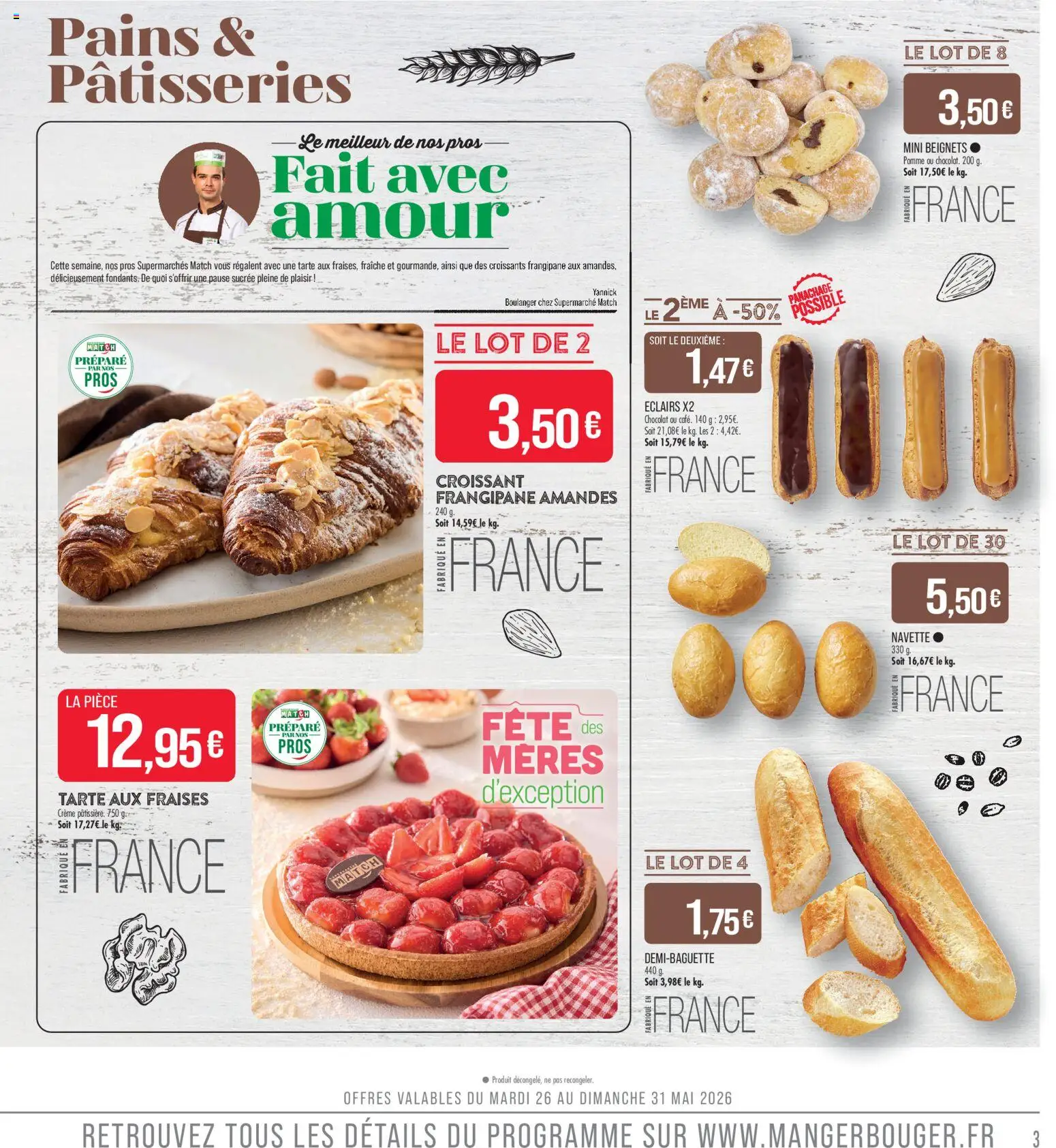 {H1} | Page: 3 | Produits: Pomme, Chocolat, Fraises, Crème