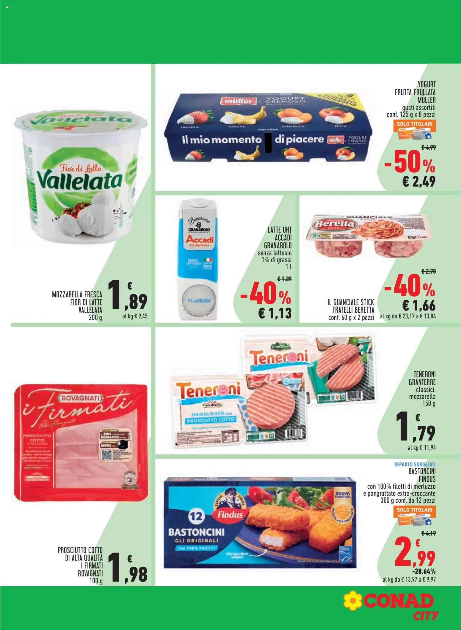 Volantino Conad del 13/08/2026 | Pagina: 23 | Prodotti: Frutta, Mozzarella, Prosciutto, Yogurt cremoso