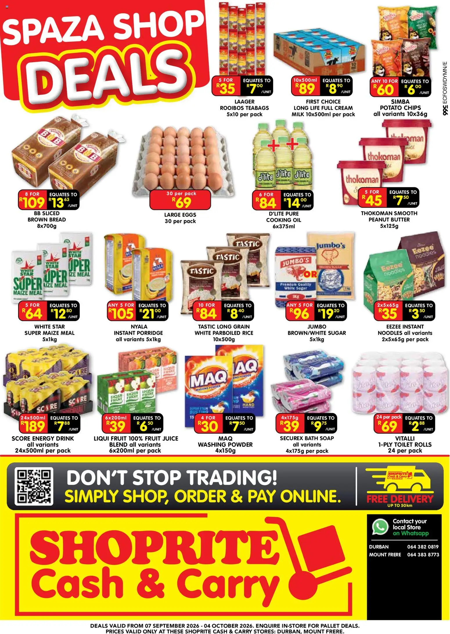 New Shoprite catalogue – valid from 07/09/2026 | Page: 1 | Products: Bread, Juice, Cream, Peanut butter